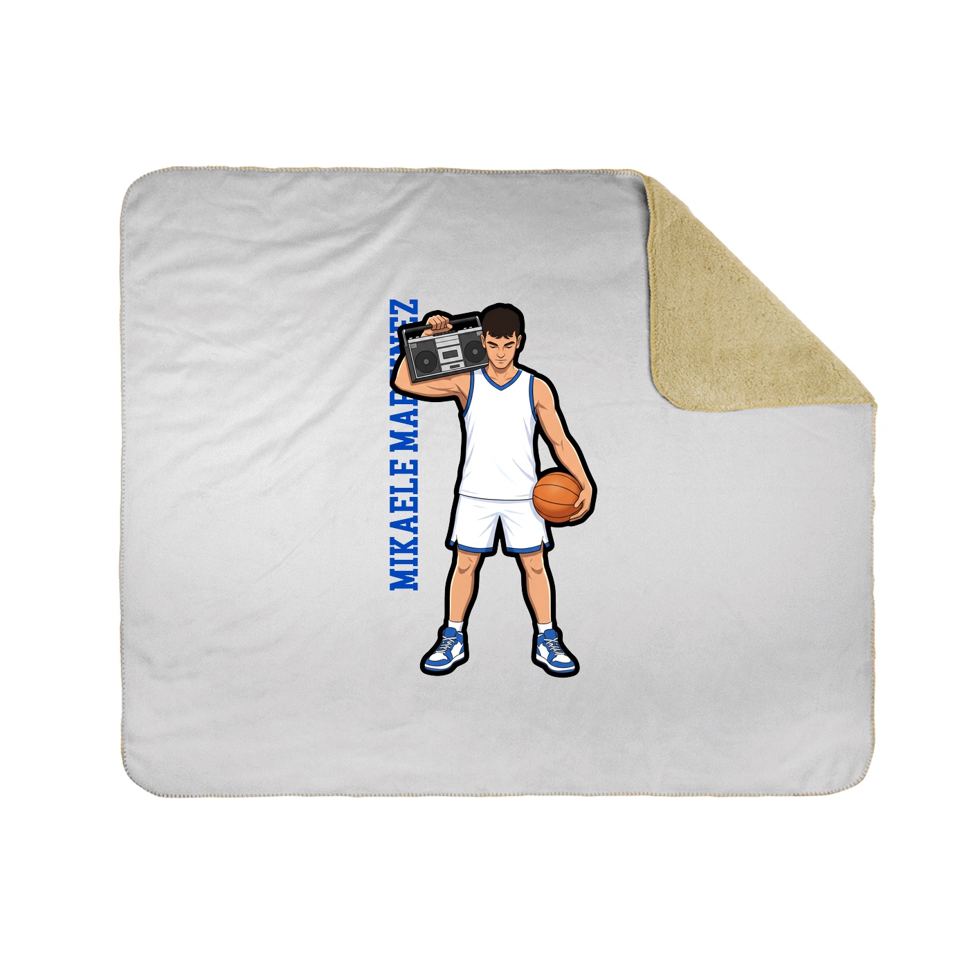 Throw Blanket — Name Vertical in White