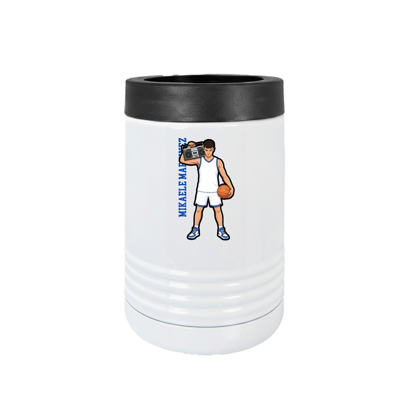 Beverage Holder — Name Vertical in White