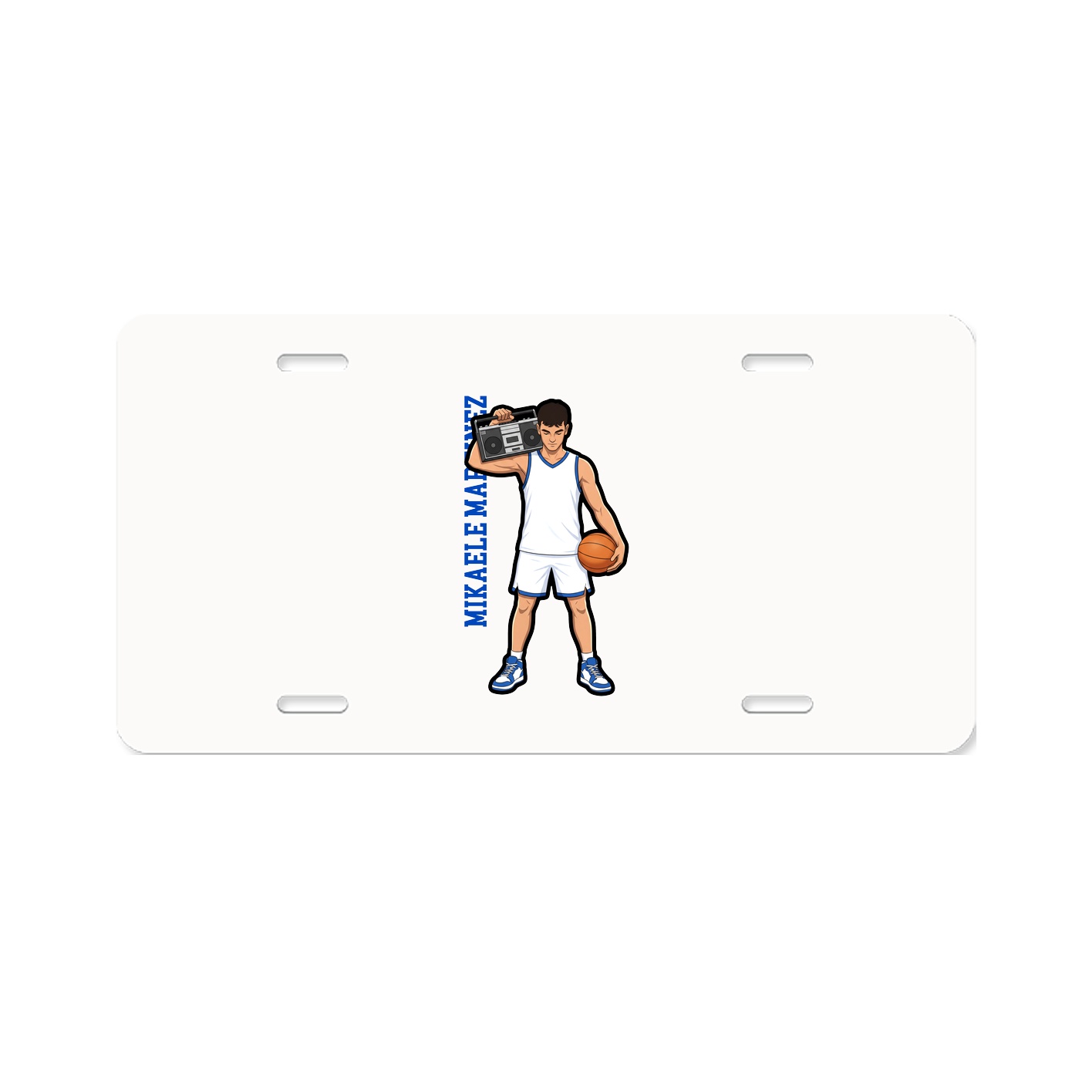 License Plate — Name Vertical in Classic