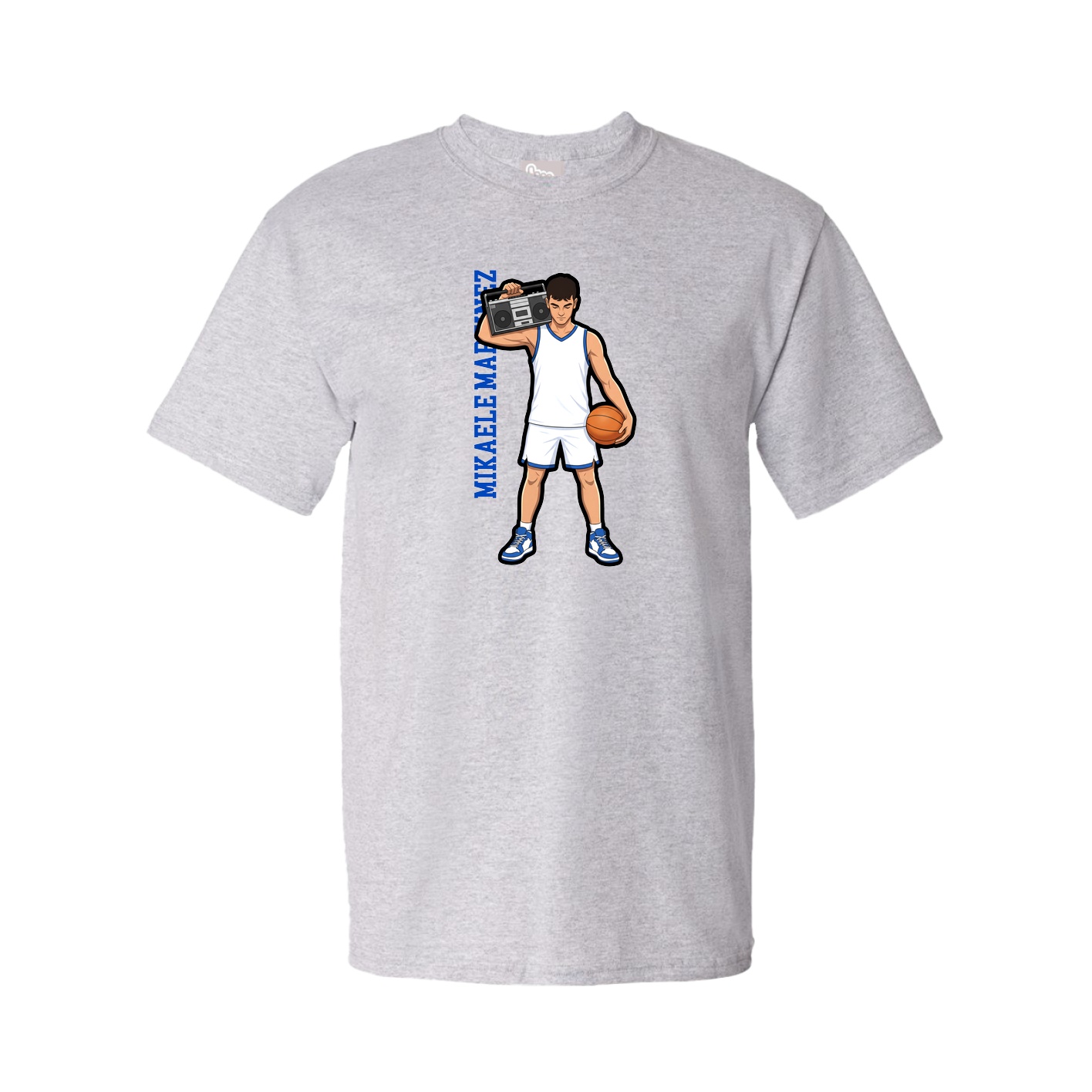 Tee — Name Vertical in Grey