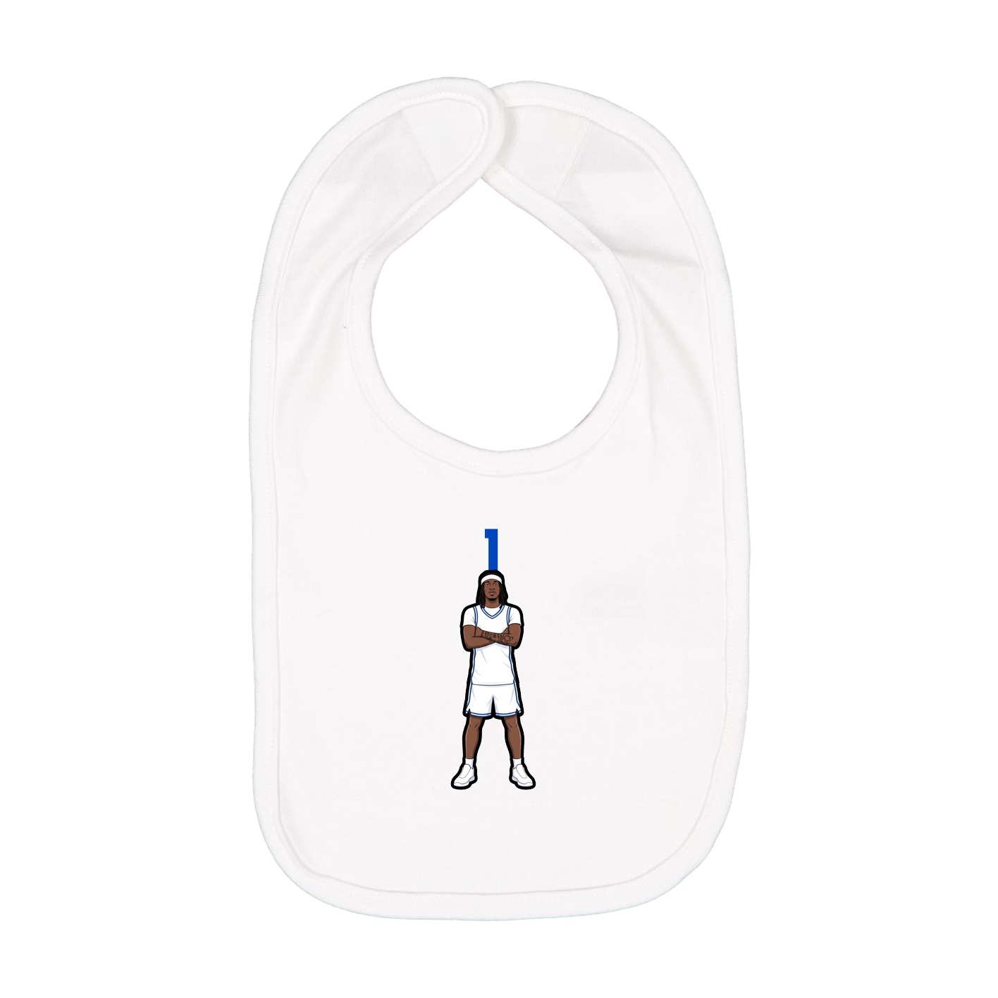 Infant Bib — Number Top in White