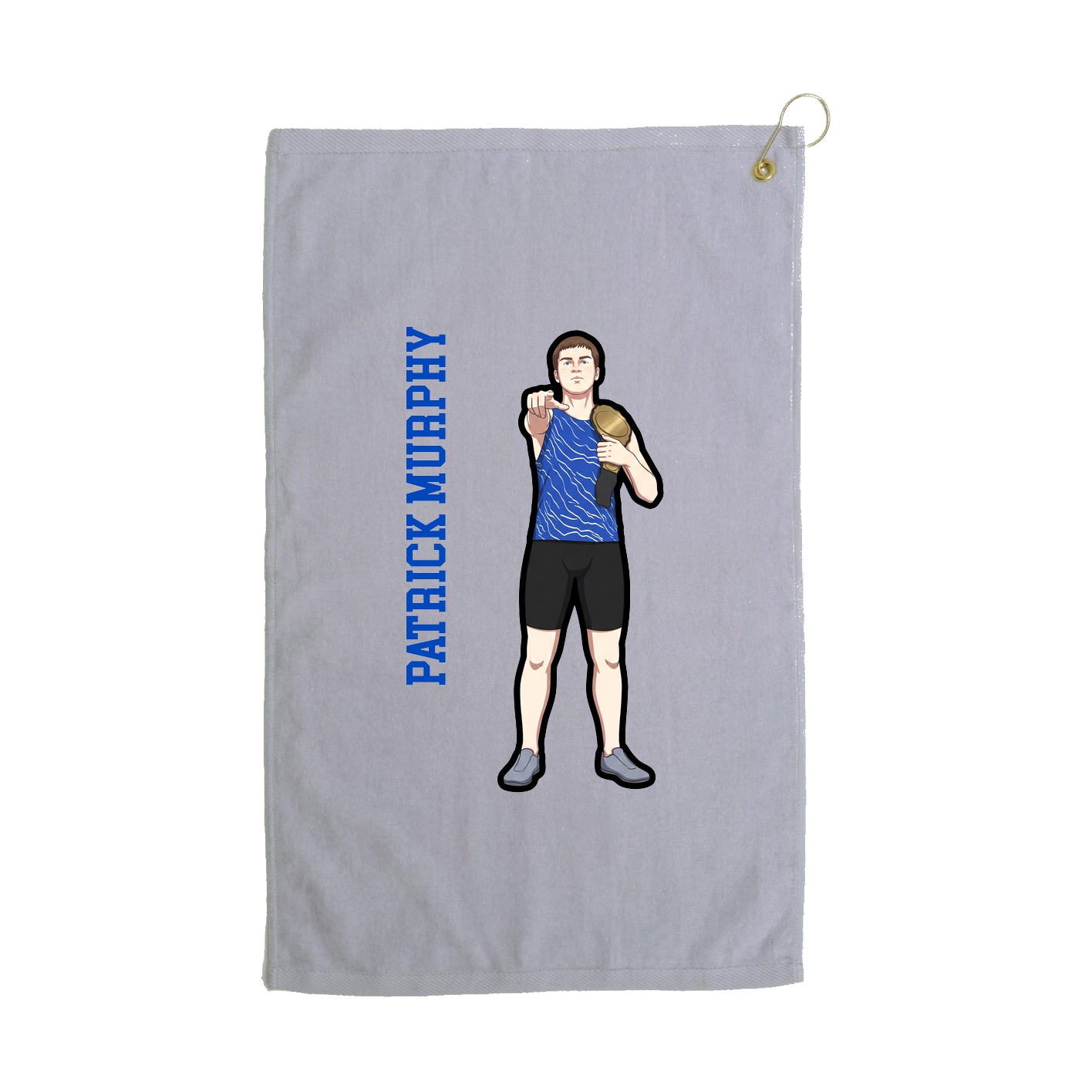 Golf Towel — Name Vertical in Grey