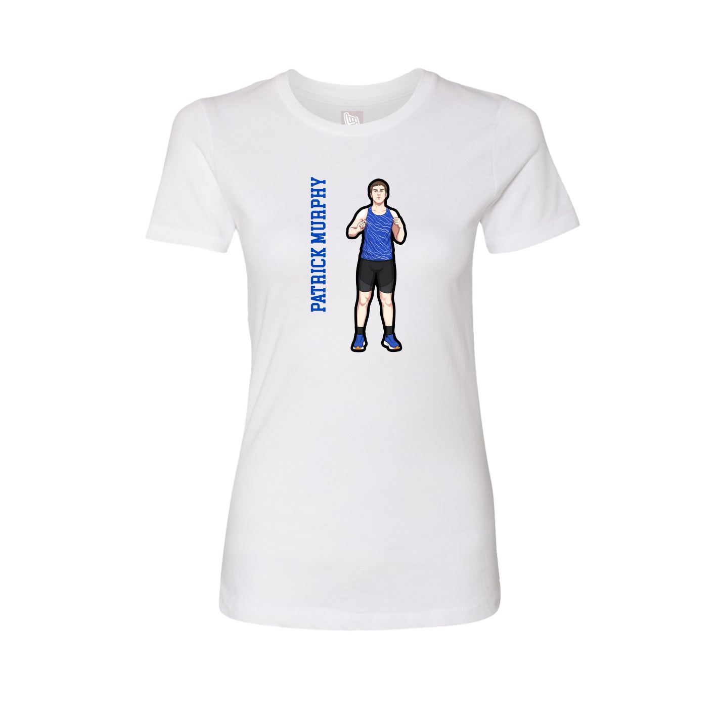 Fitted Women's Tee — Name Vertical in White