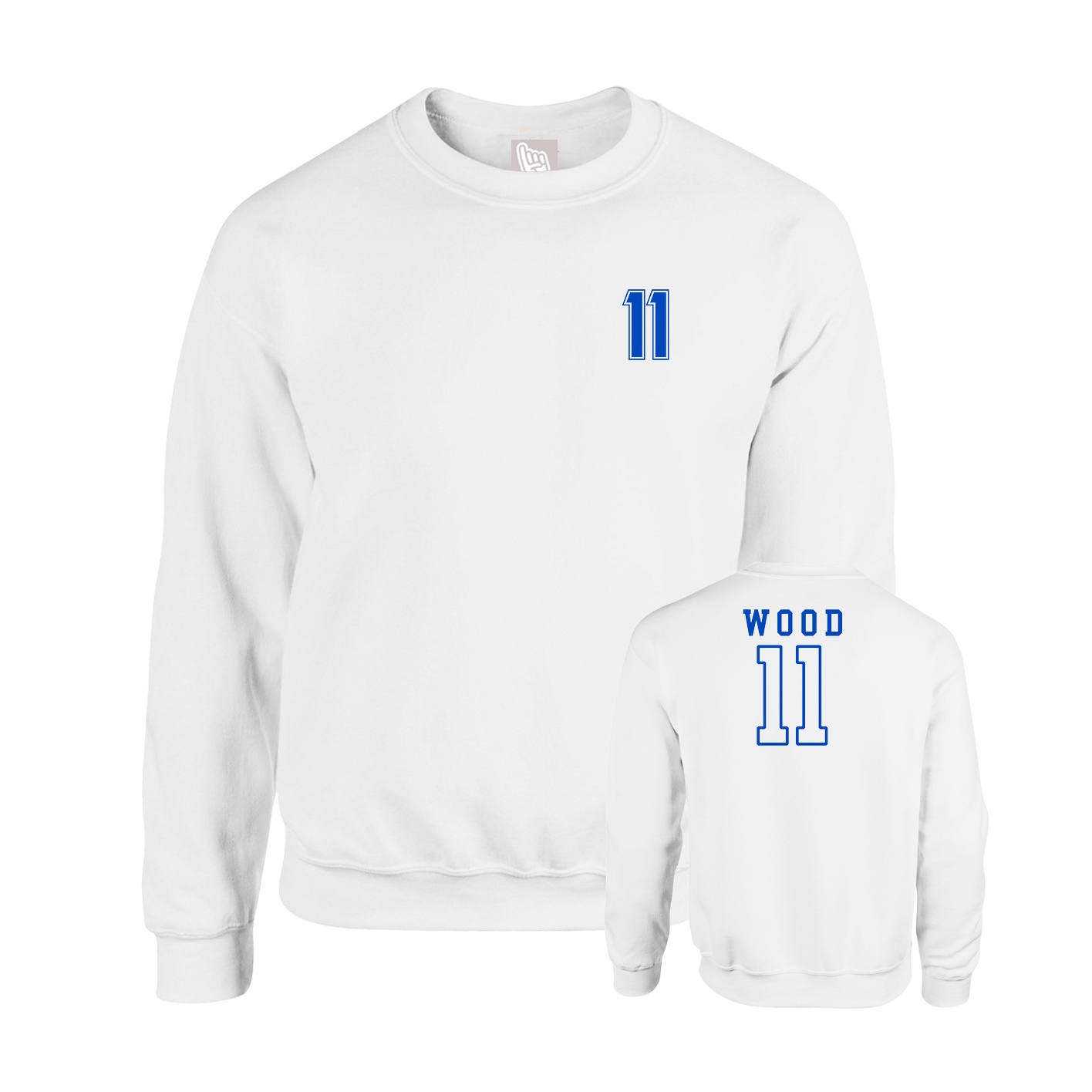 Fleece Crew — Chest Back in White