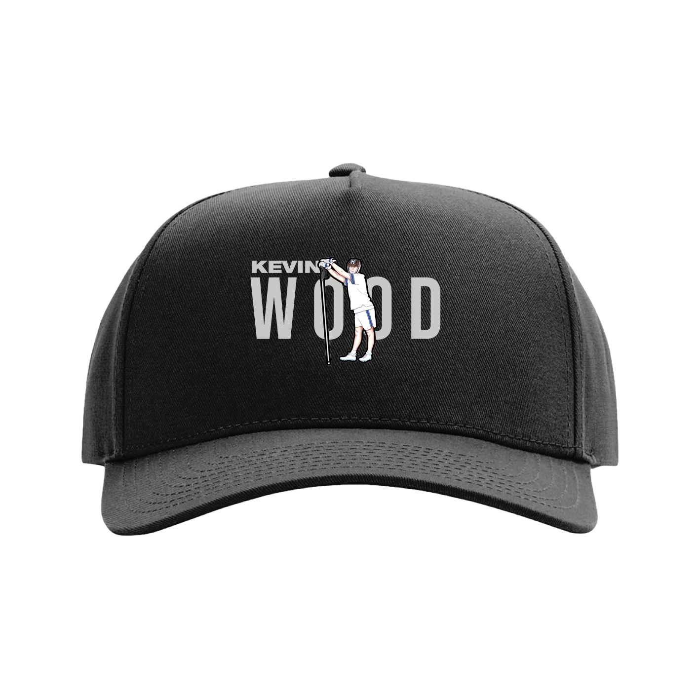 Full Fabric Five-Panel Champ Cap — Player Name in Black