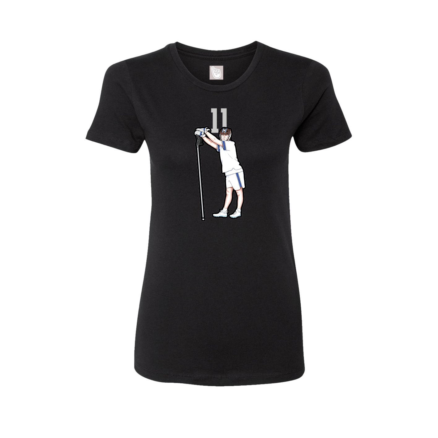 Fitted Women's Tee — Number Top in Black