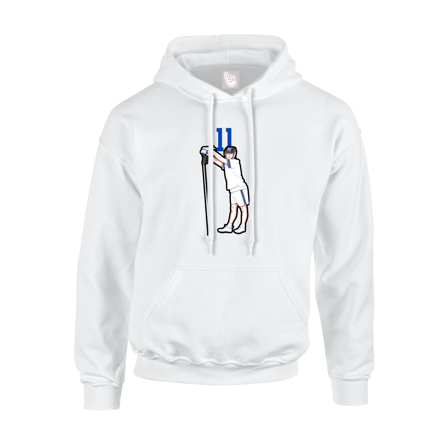 Youth Hoodie — Number Top in White