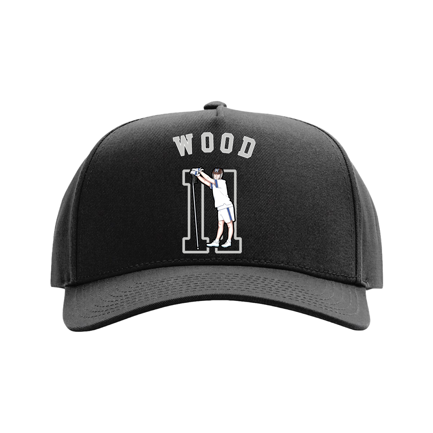 Full Fabric Five-Panel Champ Cap — Shirsey Arch in Black