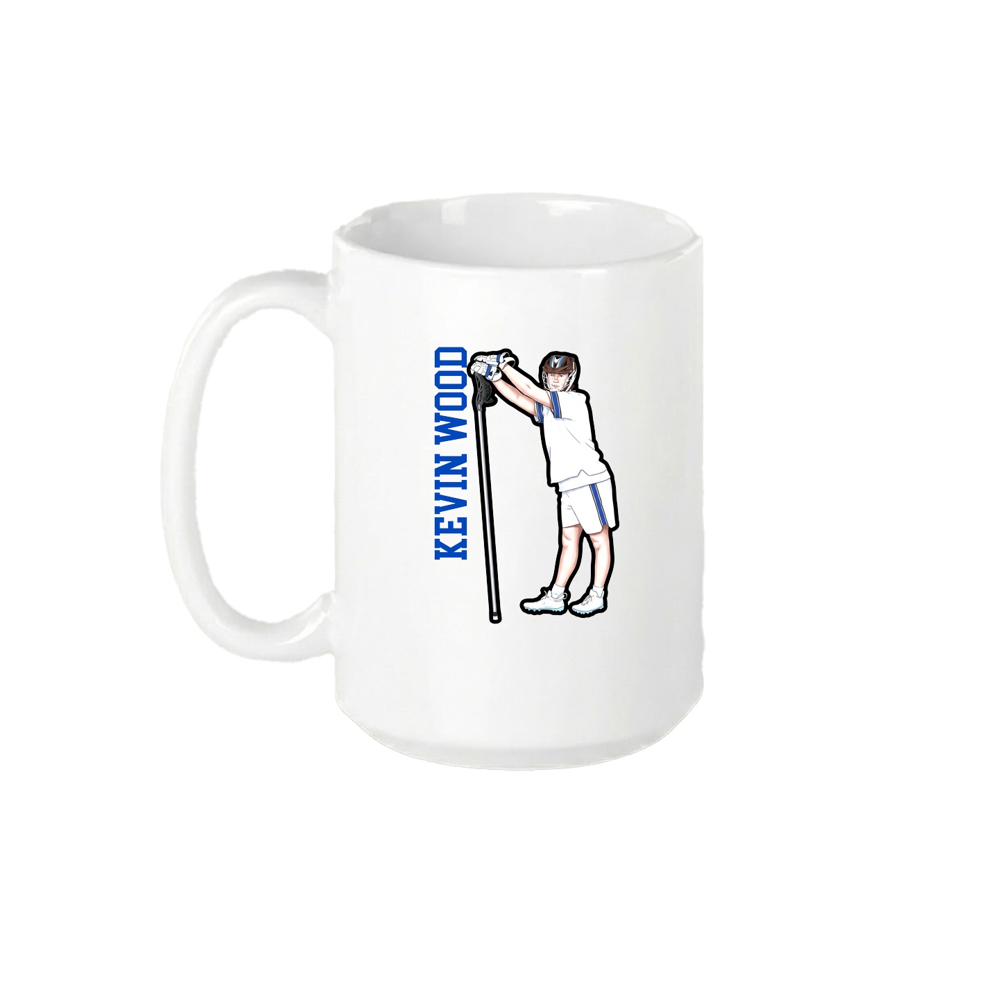 15oz Coffee Mug — Name Vertical in White