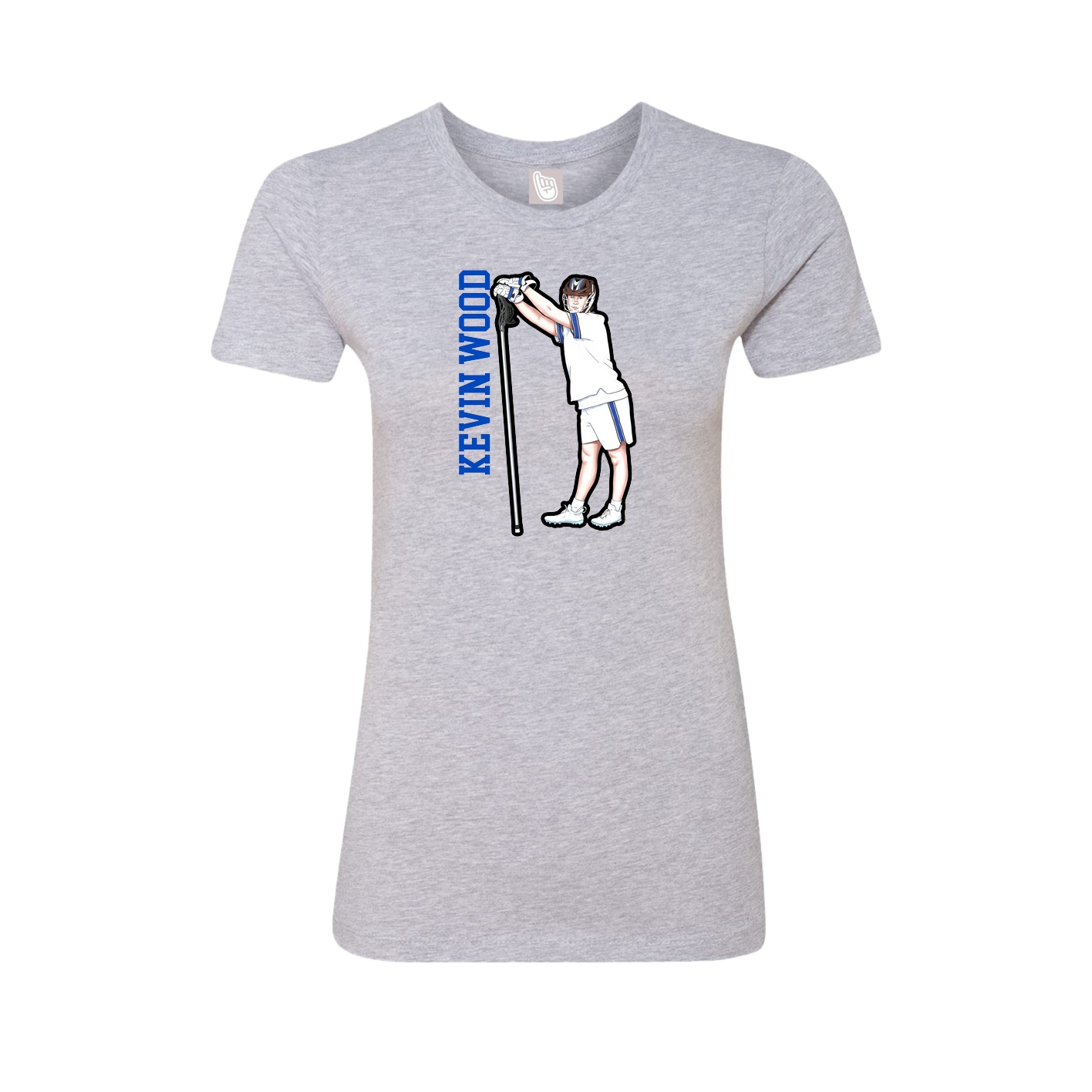 Fitted Women's Tee — Name Vertical in Grey