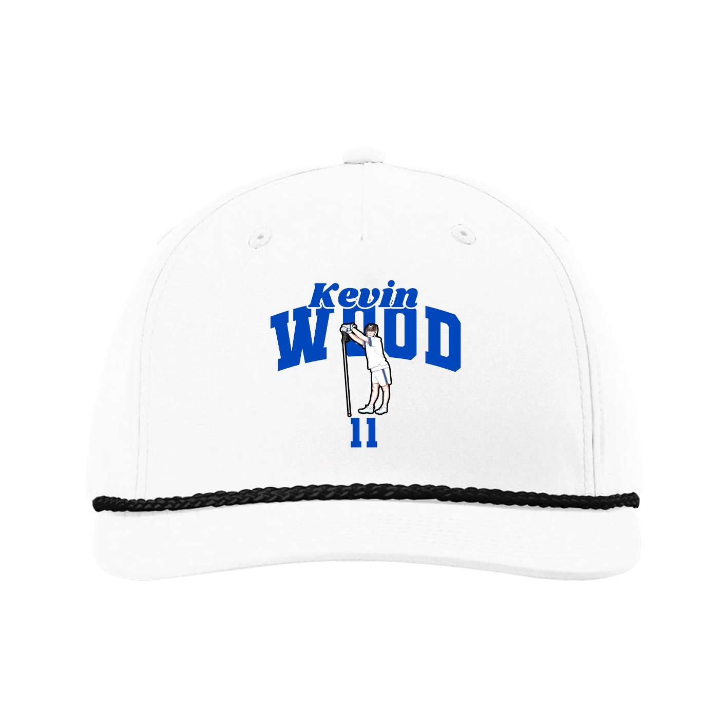 Five-Panel Classic Rope Cap — Signature Arch in White