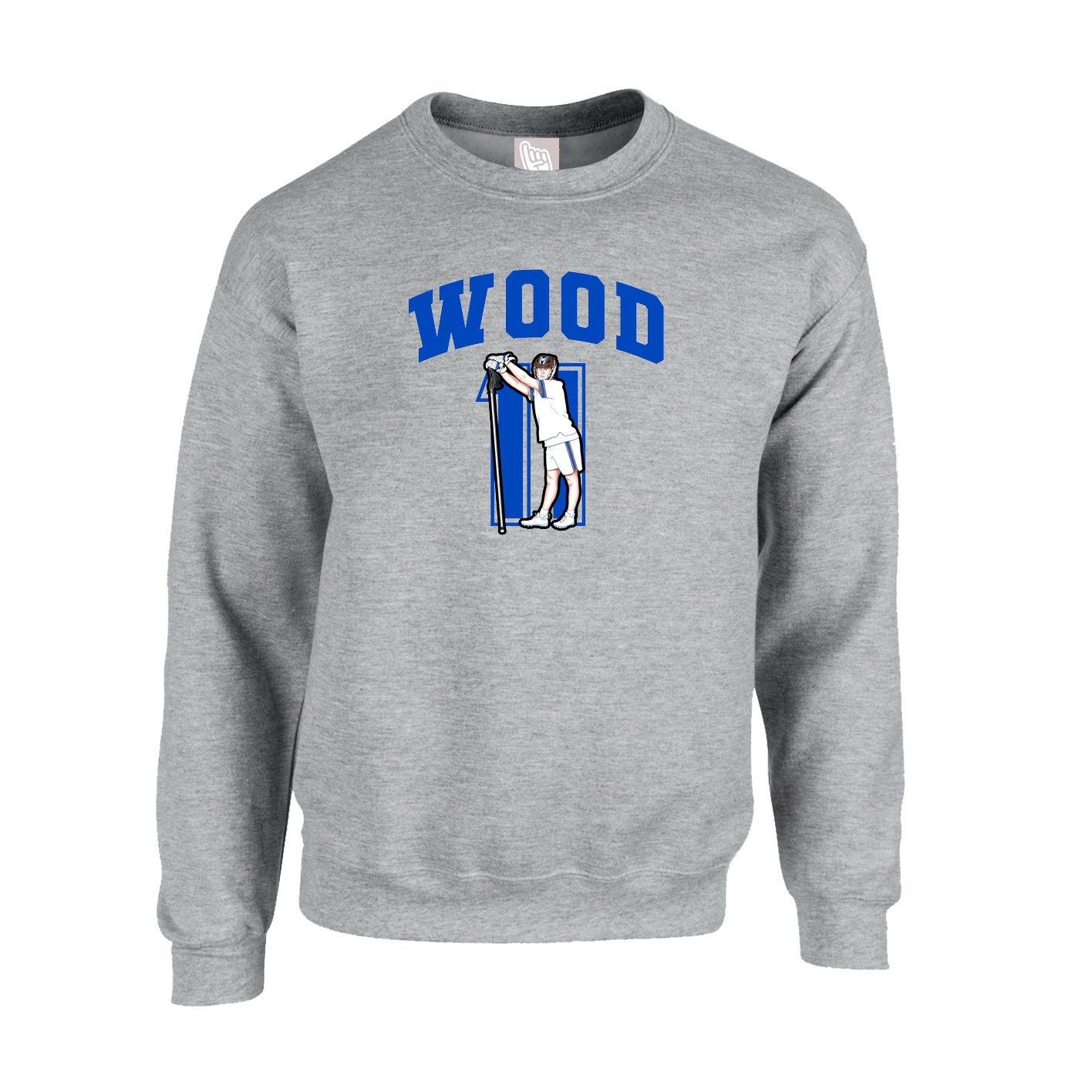 Fleece Crew — Number in Grey