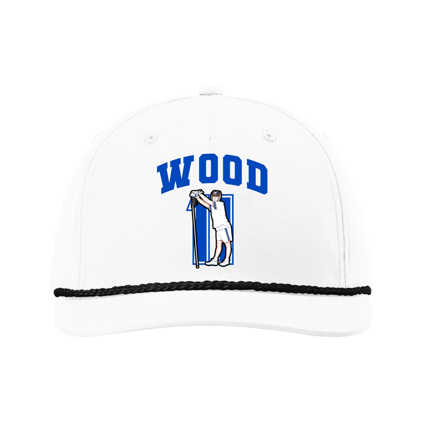 Five-Panel Classic Rope Cap — Number in White