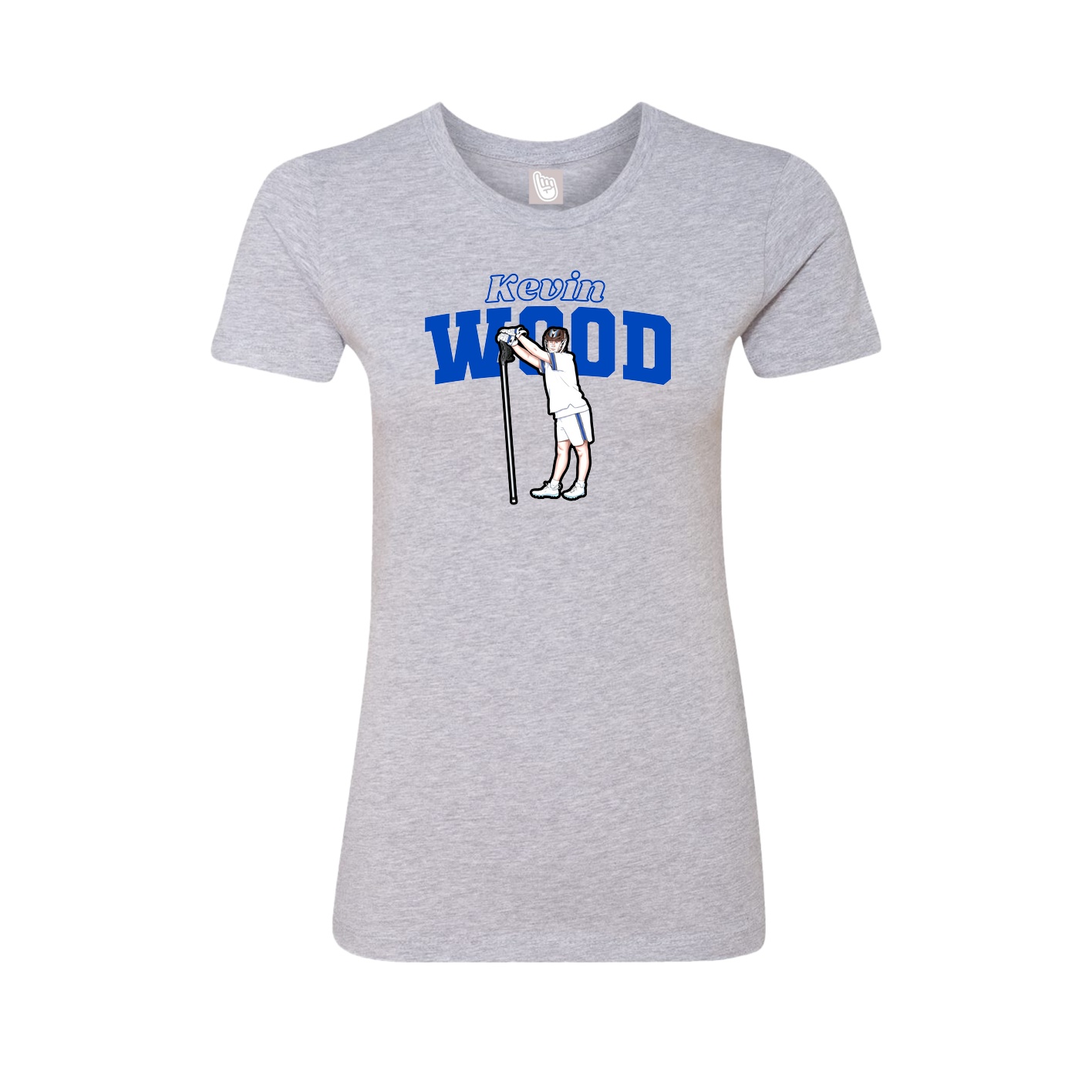 Fitted Women's Tee — Name Arch in Grey