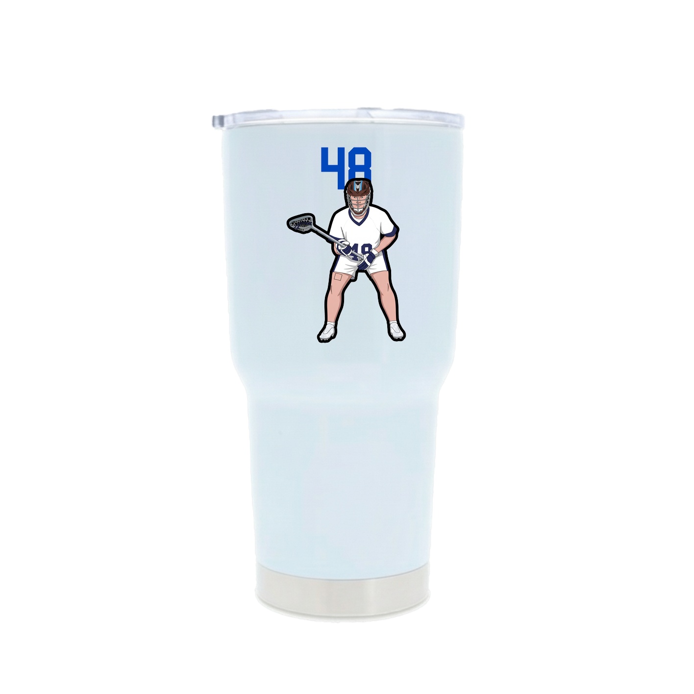 30oz Stainless Steel Tumbler — Number Top in White