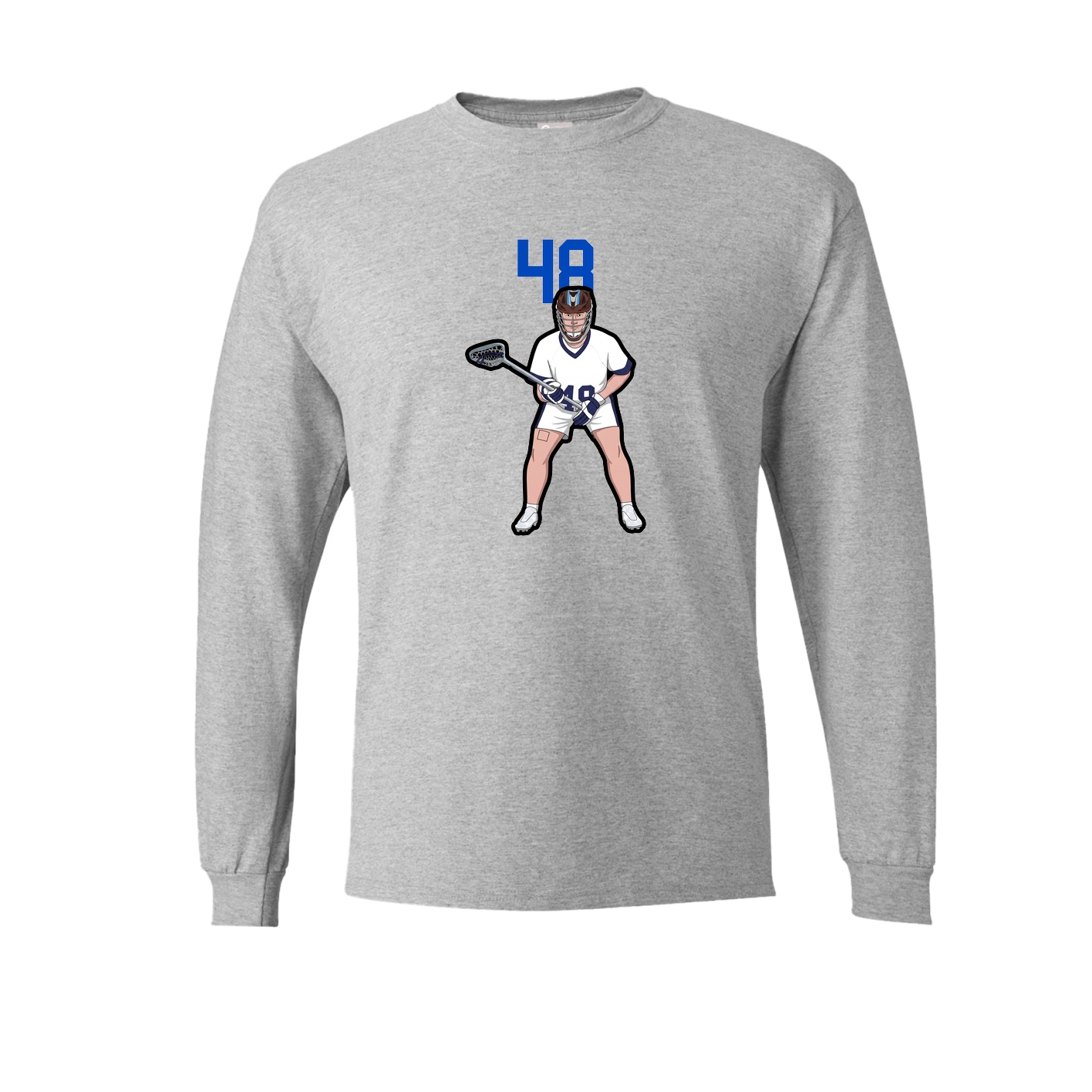 Long Sleeve Tee — Number Top in Grey