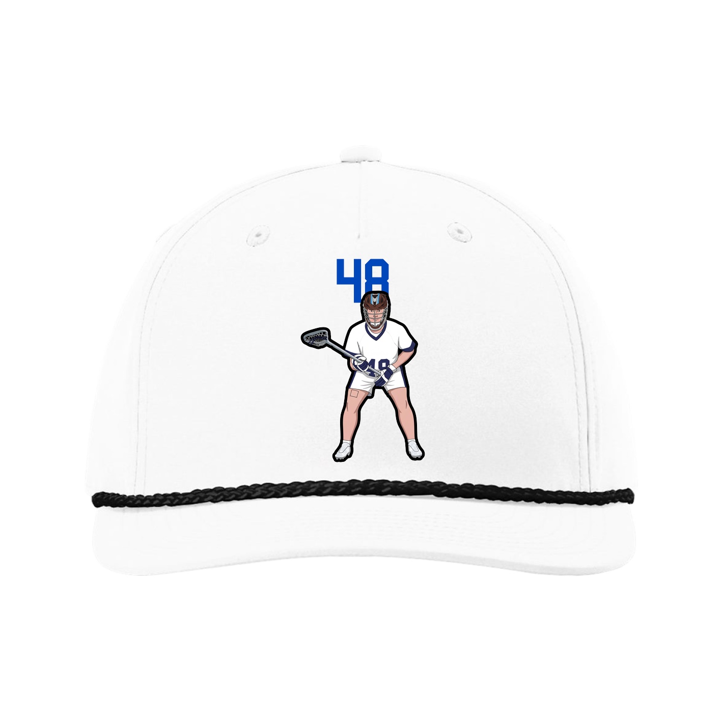Five-Panel Classic Rope Cap — Number Top in White