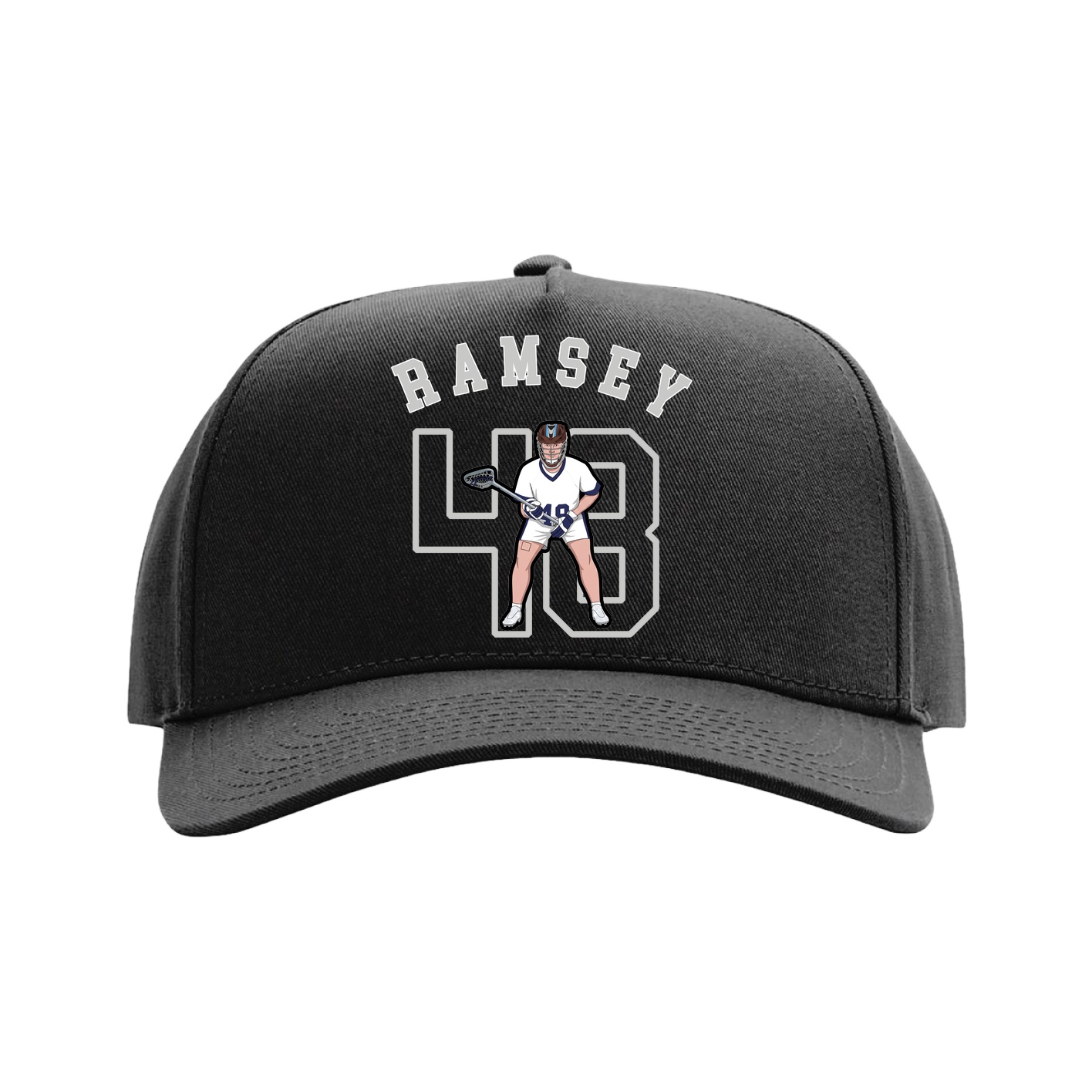 Full Fabric Five-Panel Champ Cap — Shirsey Arch in Black