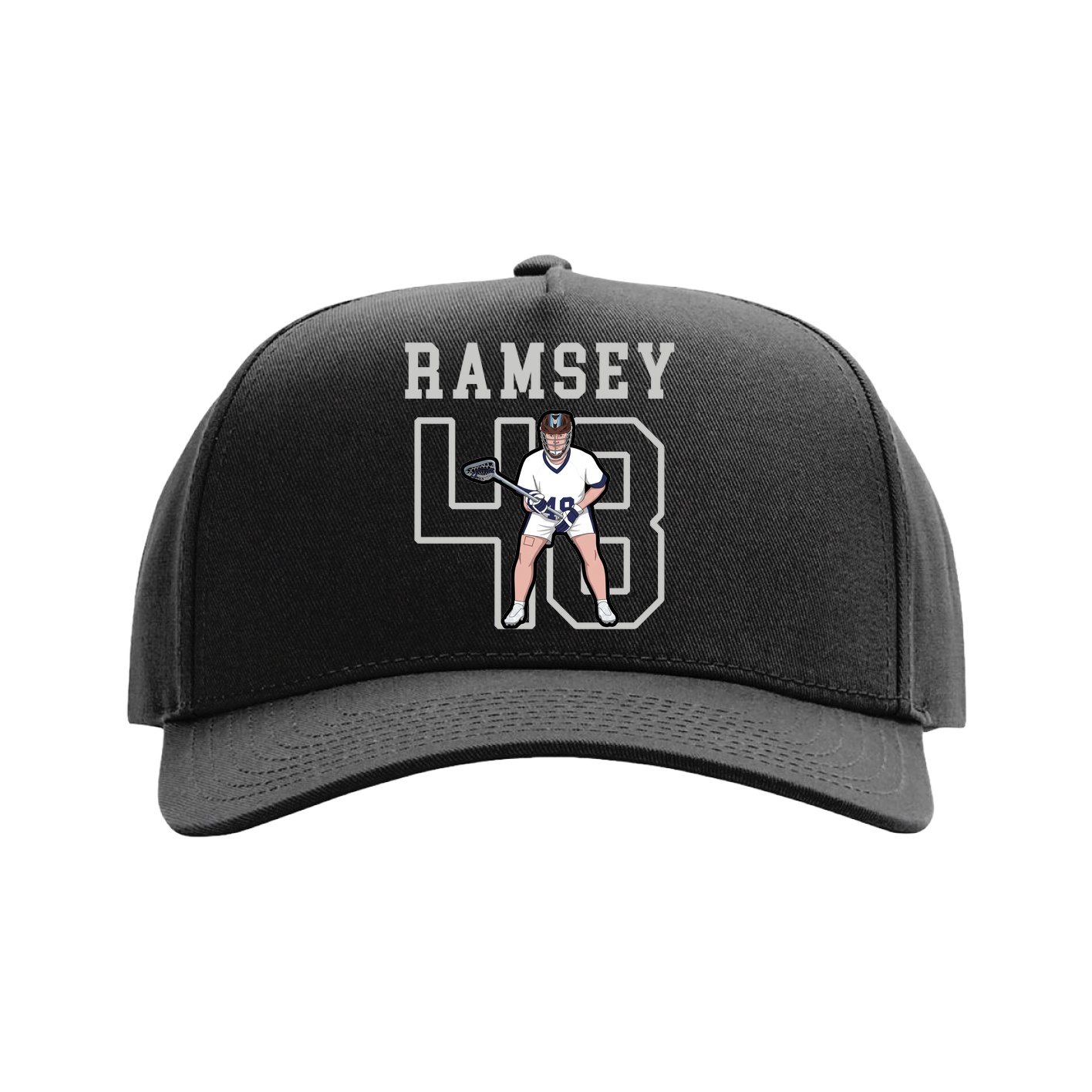 Full Fabric Five-Panel Champ Cap — Shirsey in Black