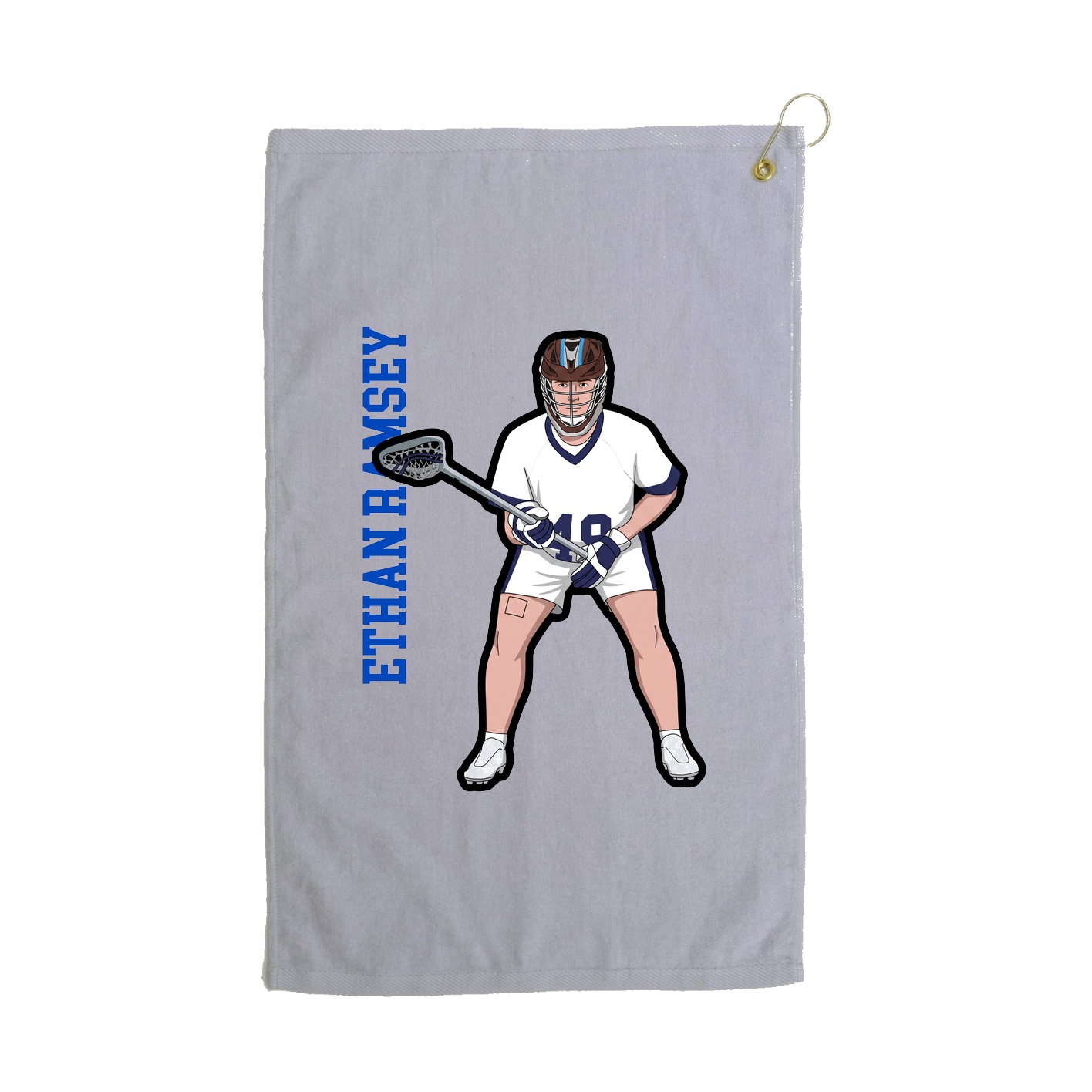 Golf Towel — Name Vertical in Grey