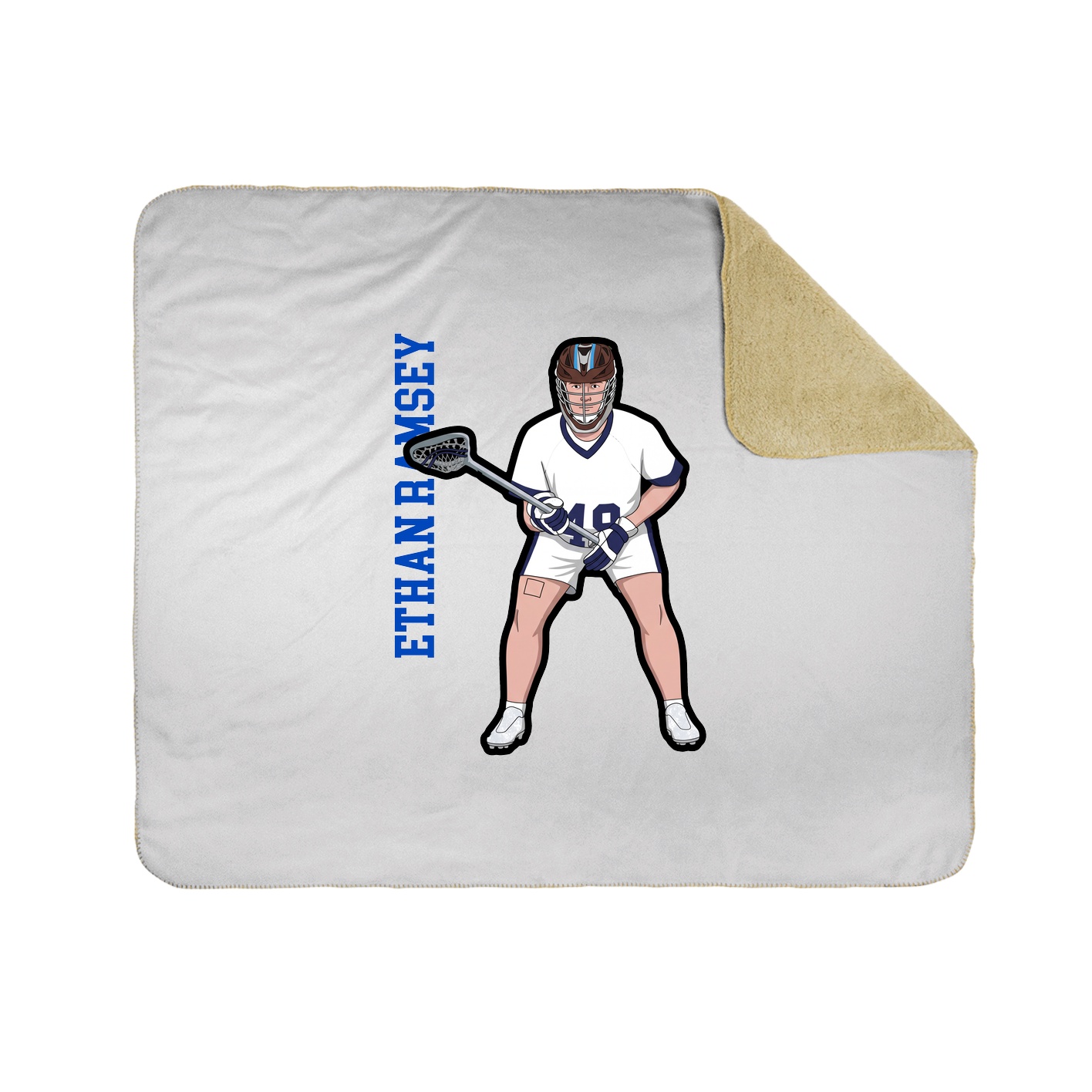 Throw Blanket — Name Vertical in White
