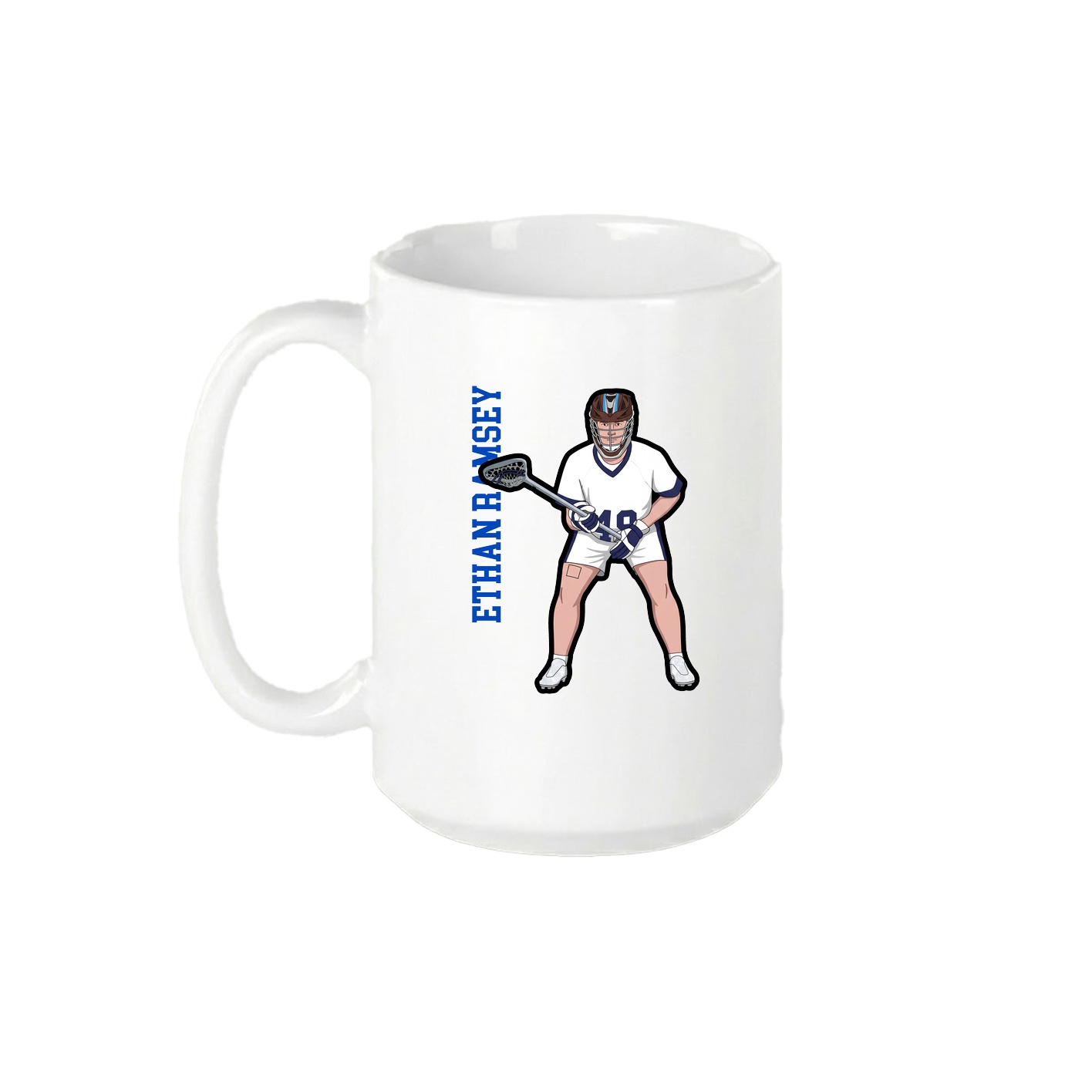 15oz Coffee Mug — Name Vertical in White