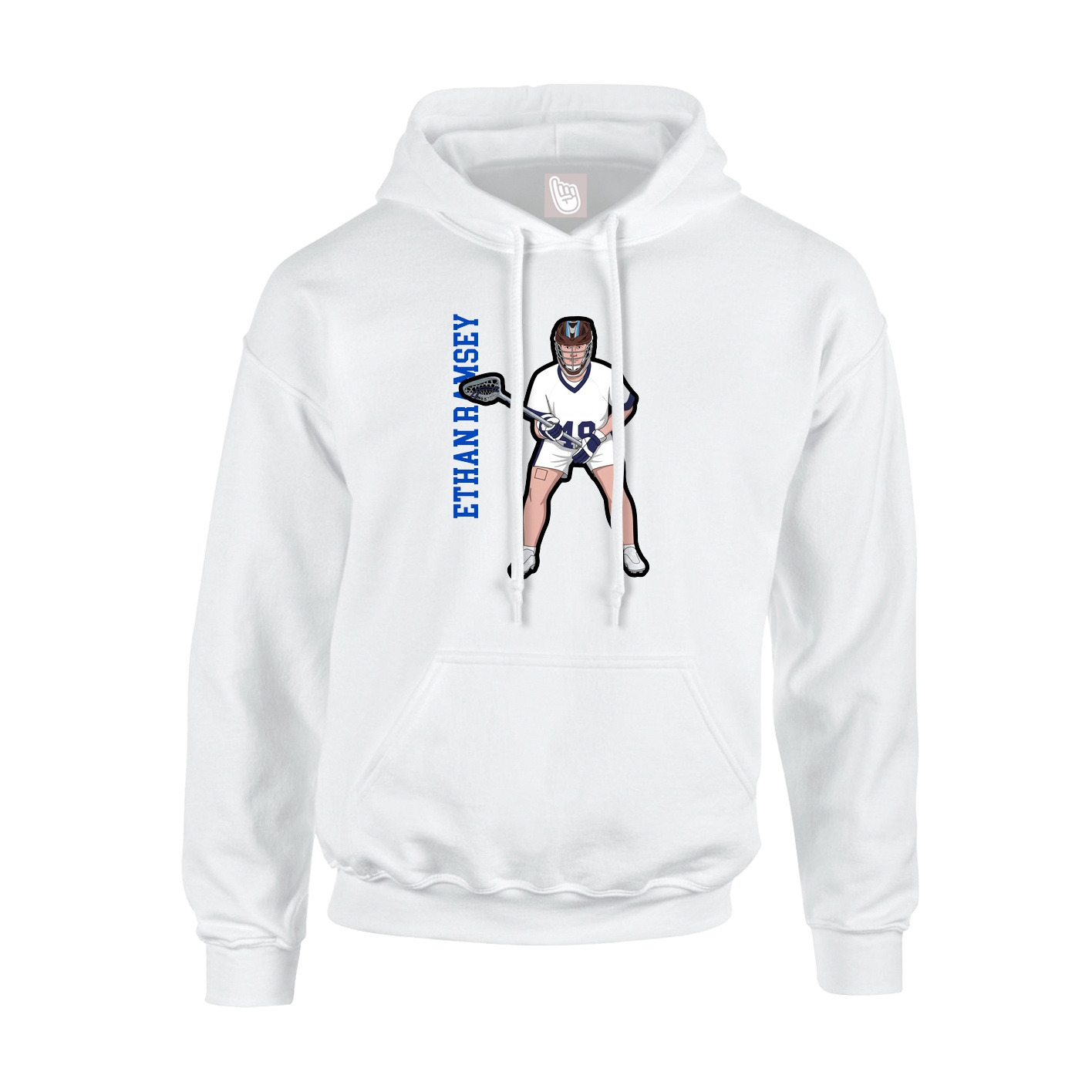Hoodie — Name Vertical in White