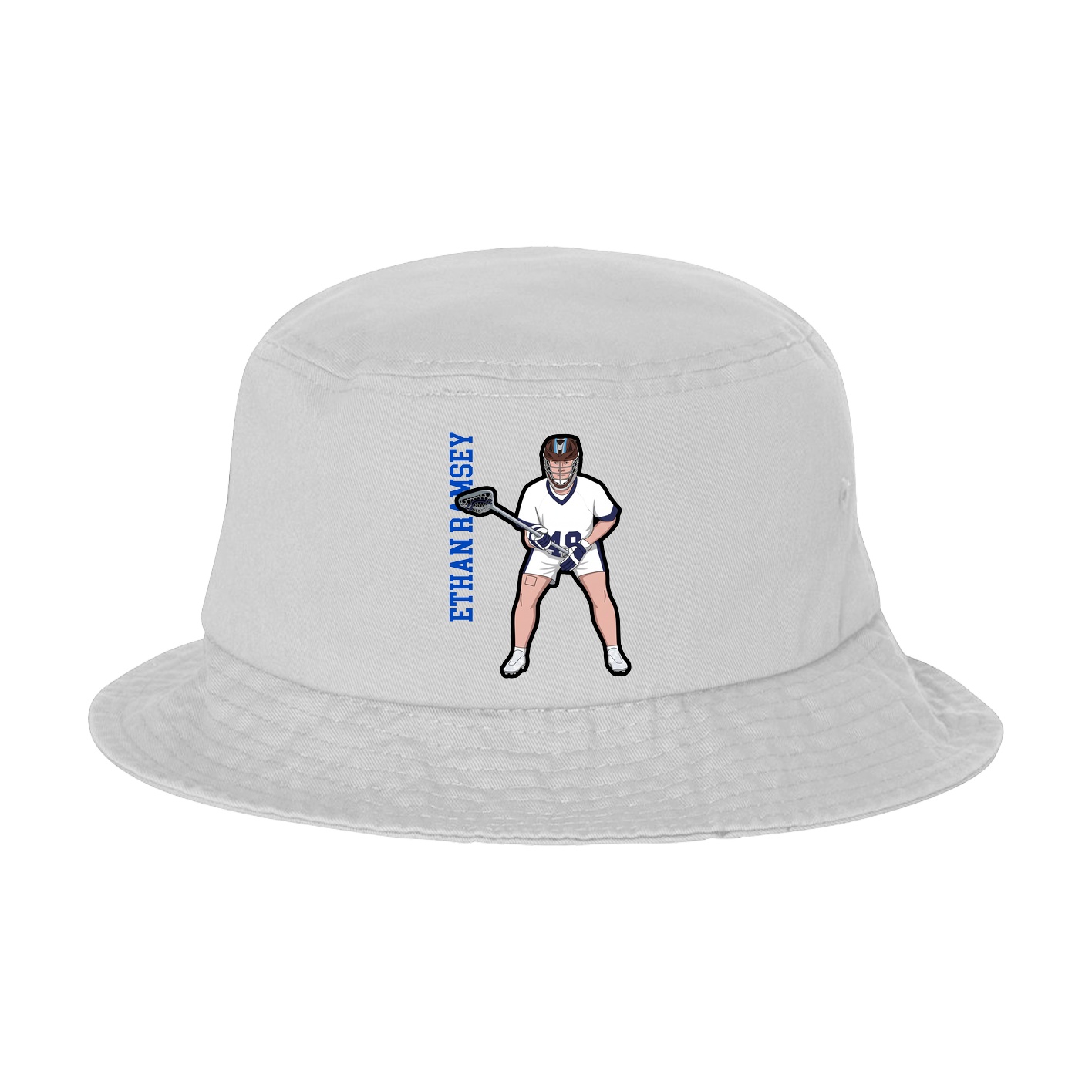 Bucket Cap — Name Vertical in White