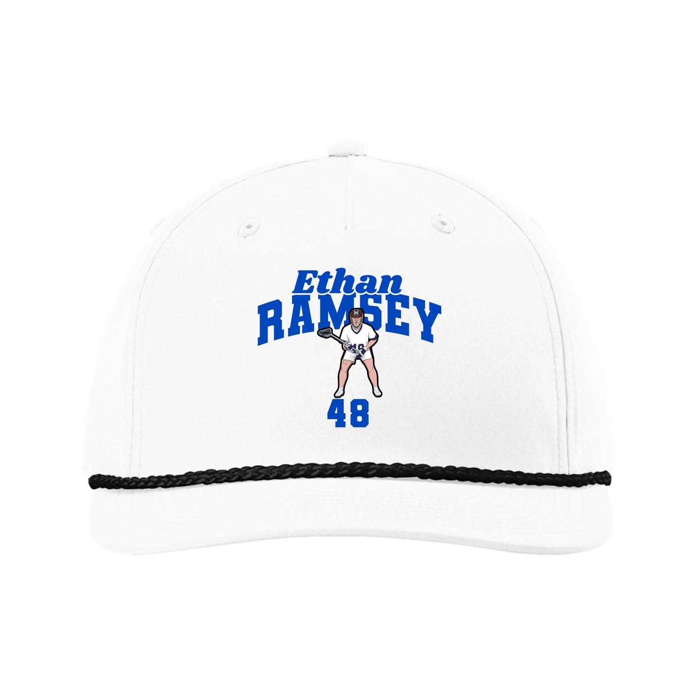 Five-Panel Classic Rope Cap — Signature Arch in White