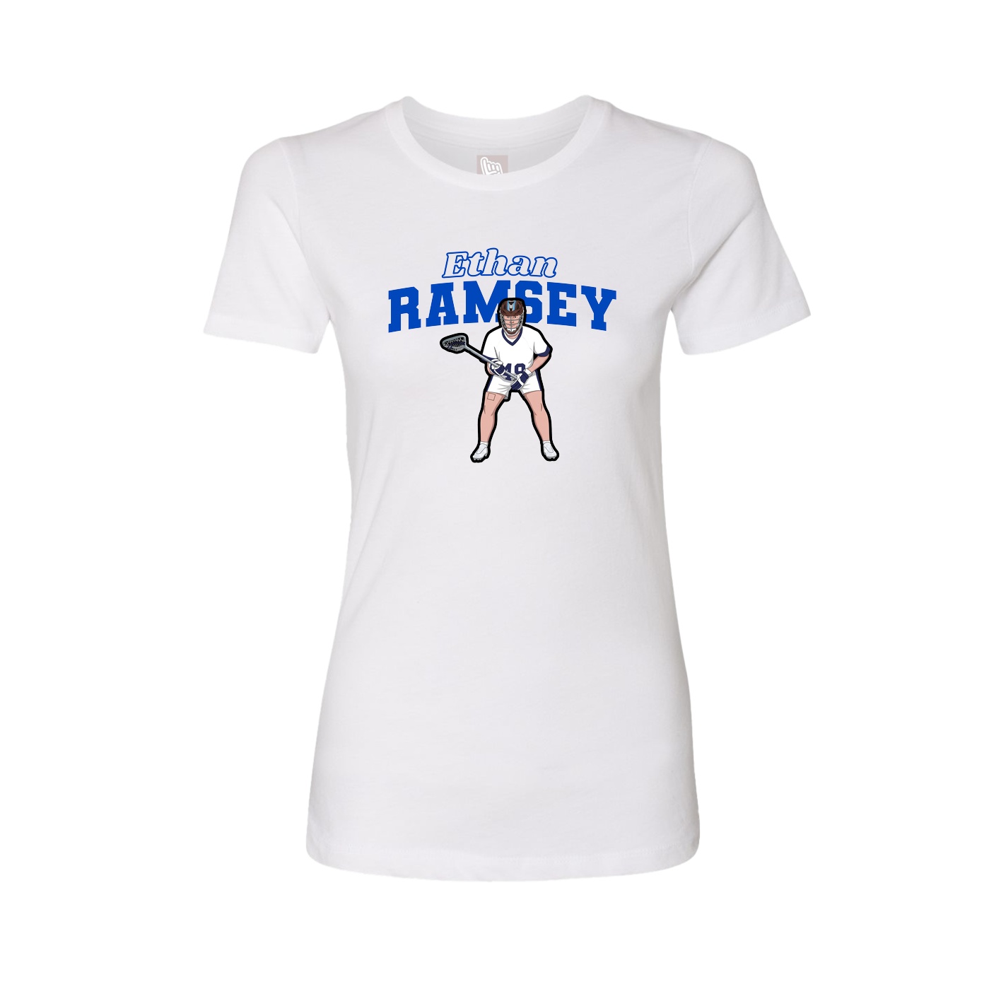 Fitted Women's Tee — Name Arch in White
