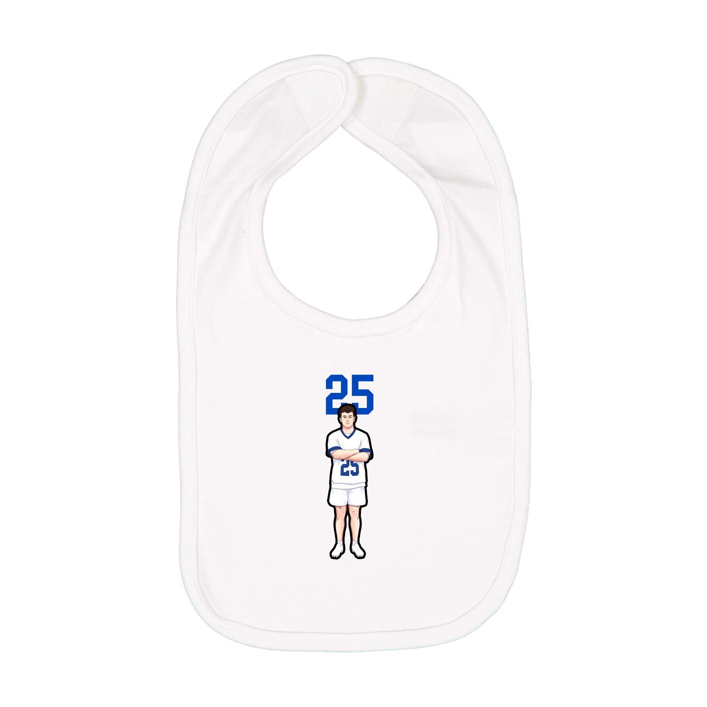 Infant Bib — Number Top in White