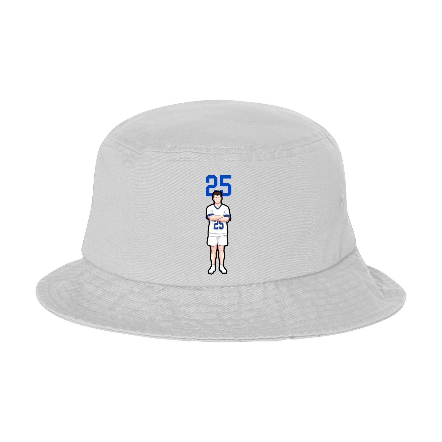 Bucket Cap — Number Top in White