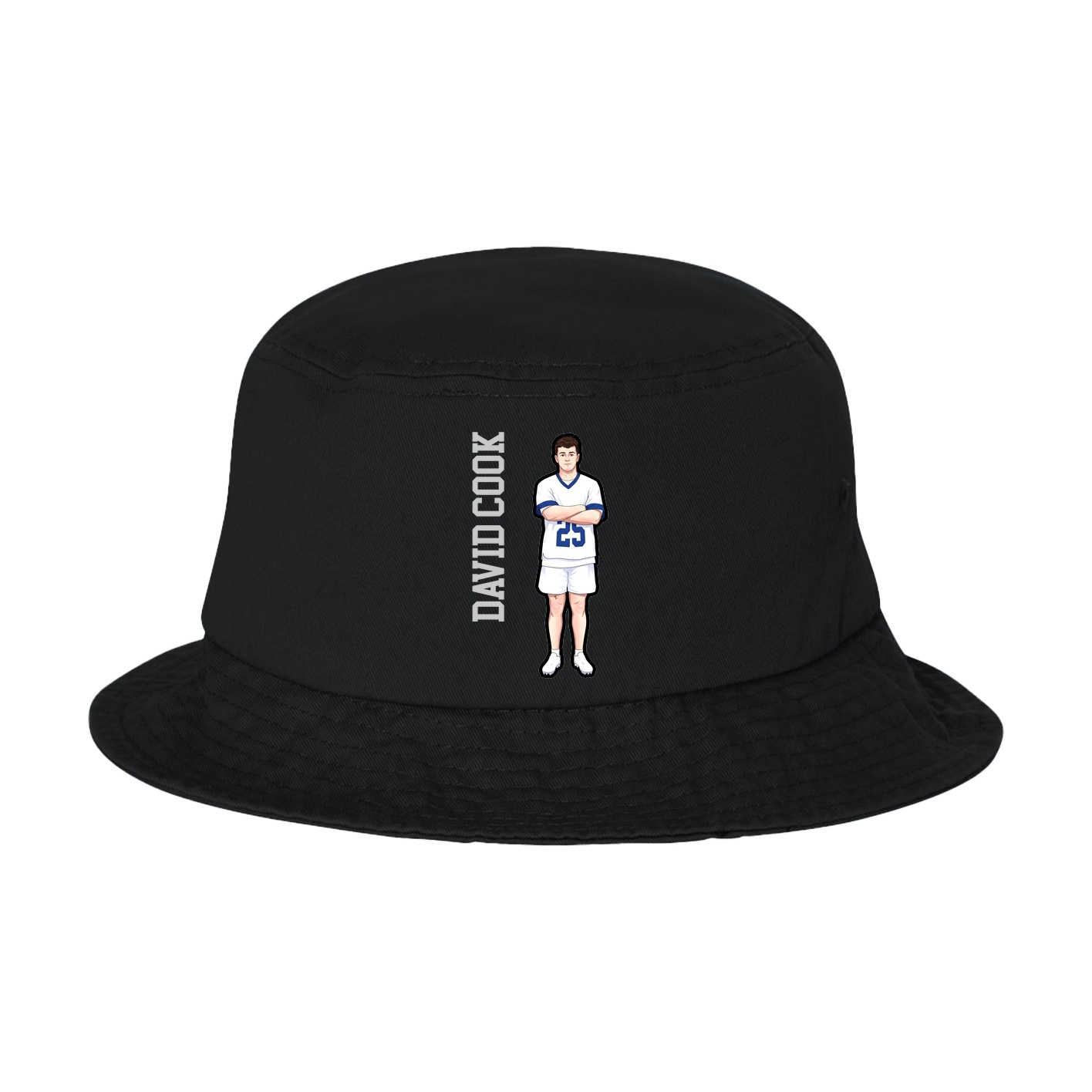 Bucket Cap — Name Vertical in Black