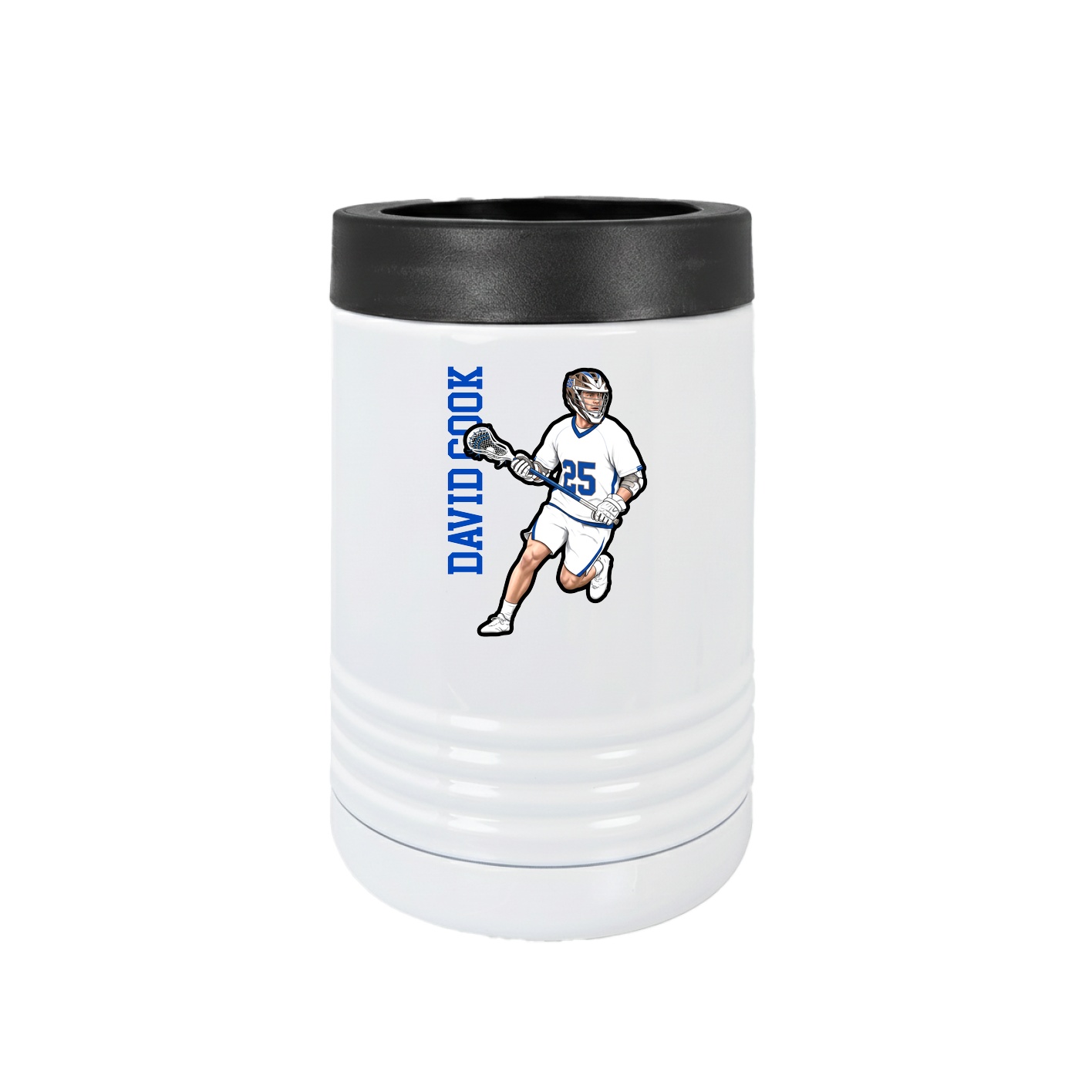 Beverage Holder — Name Vertical in White
