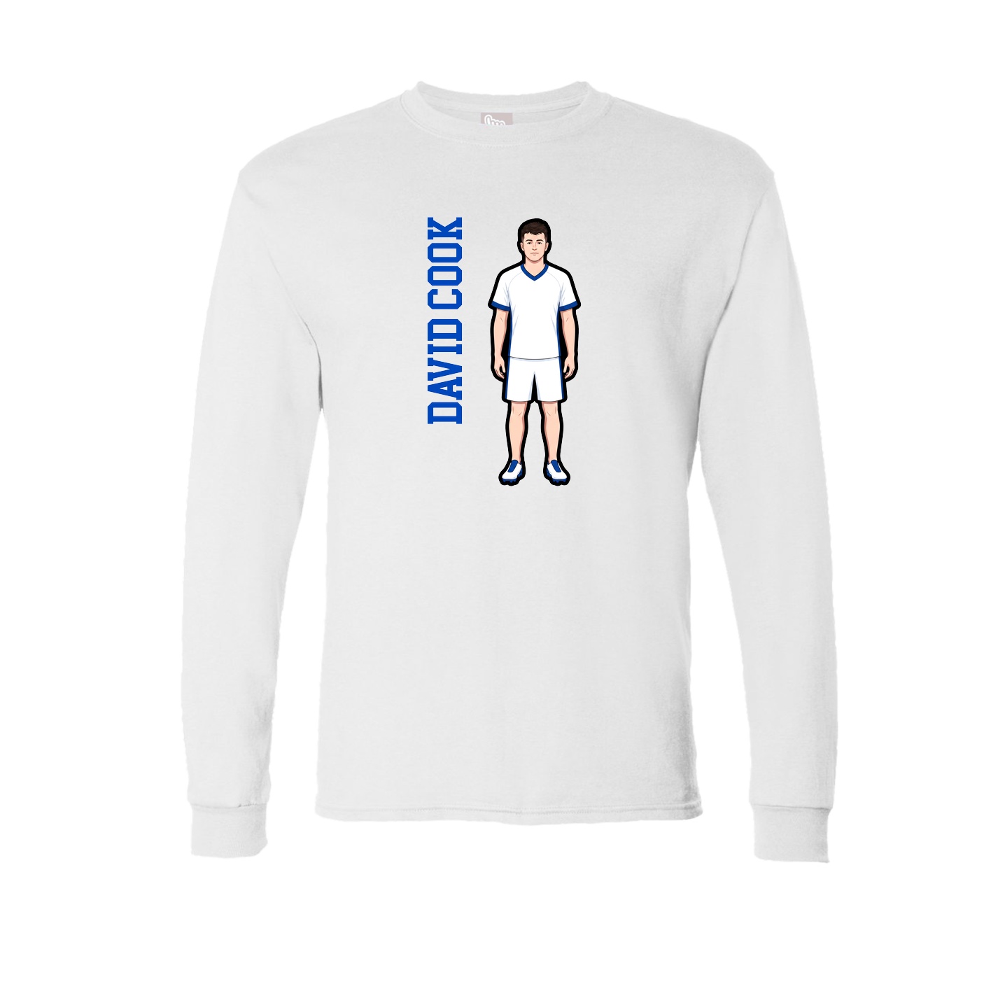 Long Sleeve Tee — Name Vertical in White