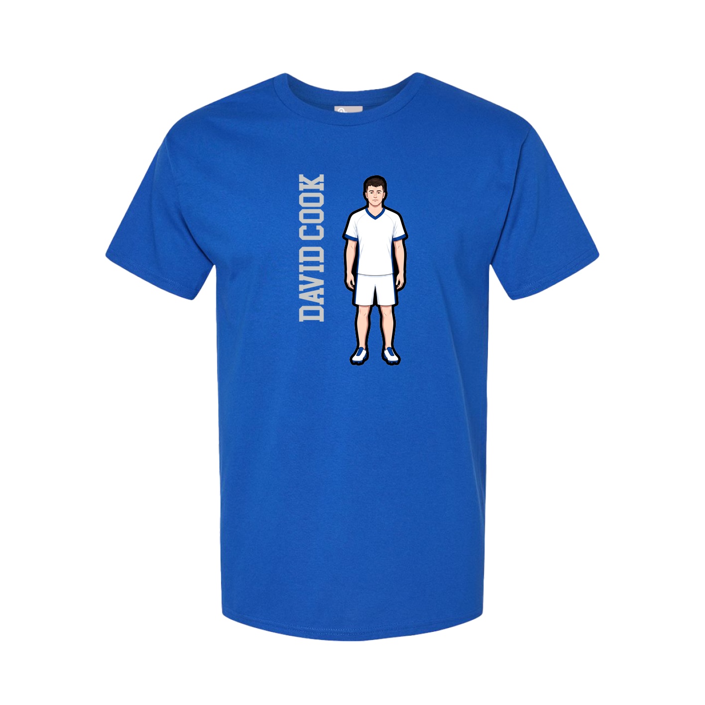 Youth Tee — Name Vertical in Royal