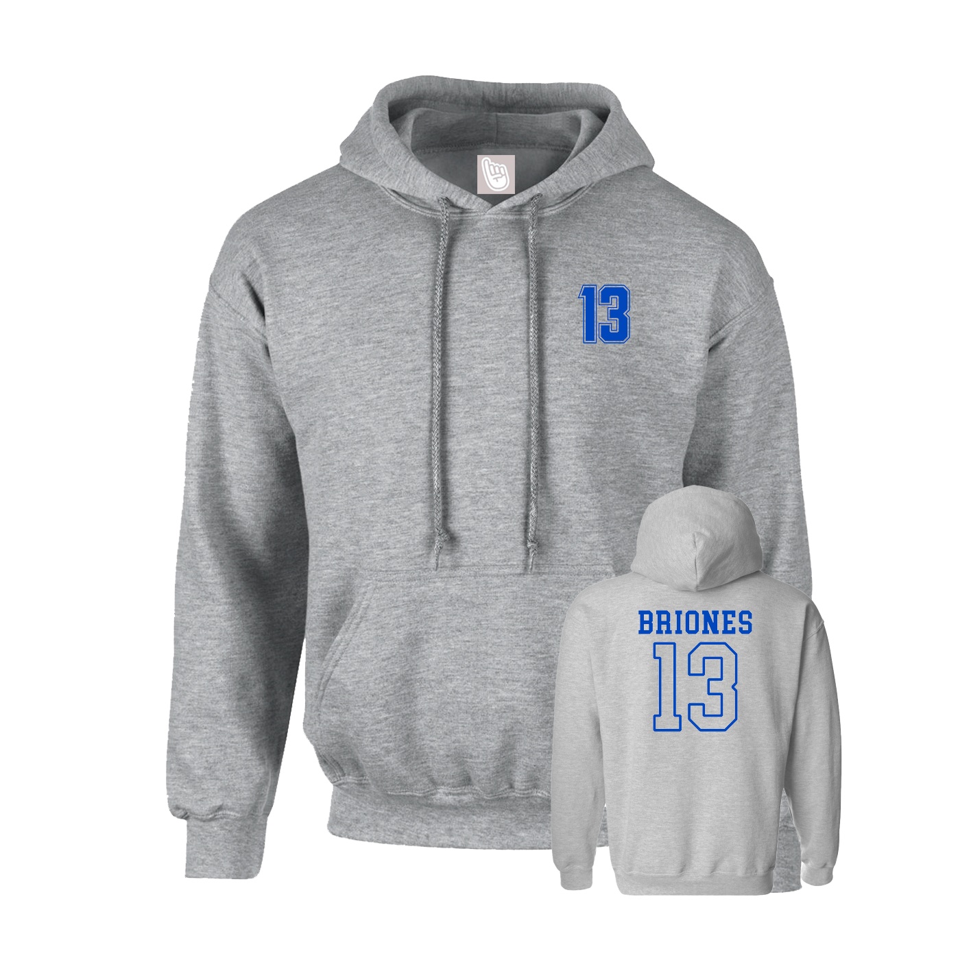 Hoodie — Chest Back in Grey
