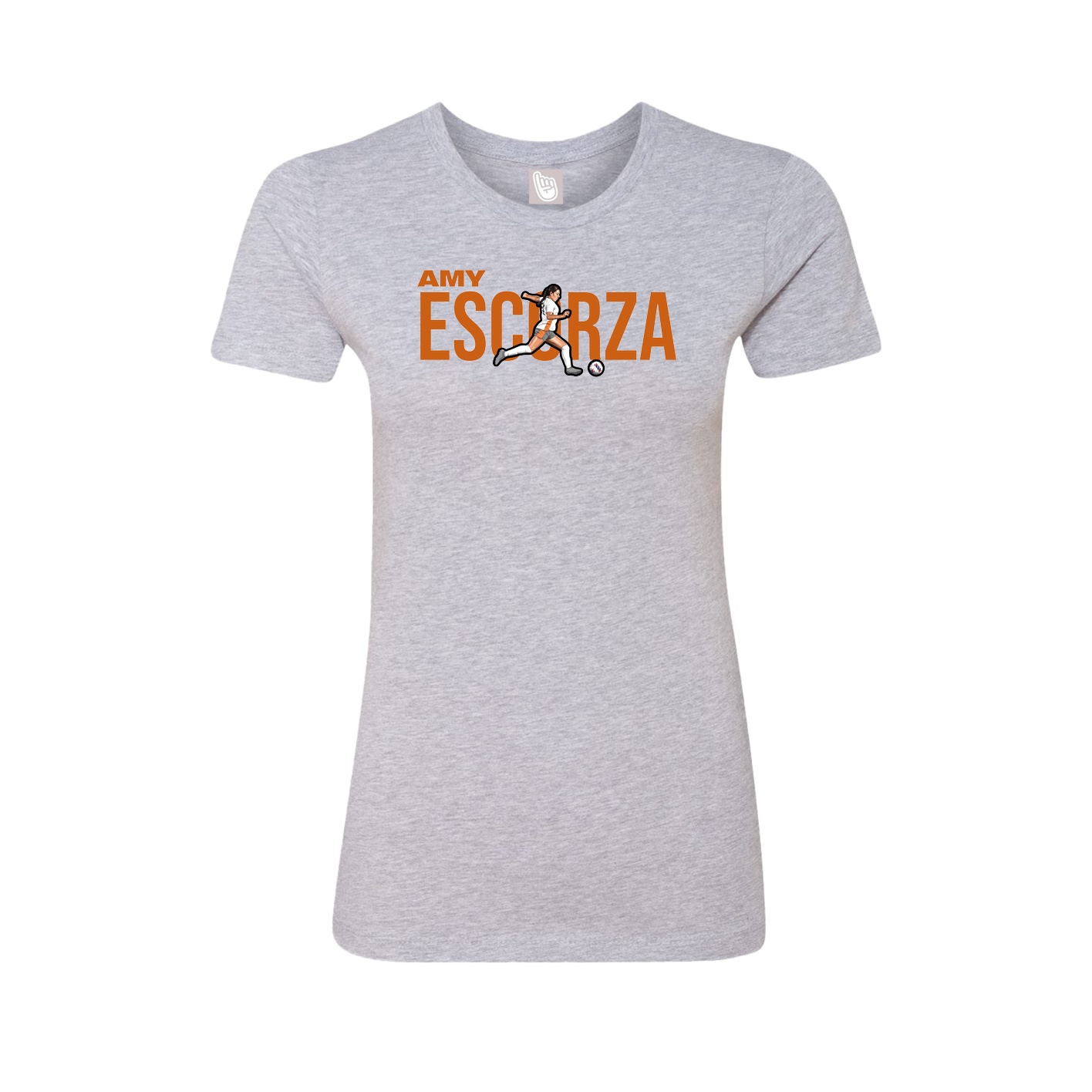 Fitted Women's Tee — Player Name in Grey
