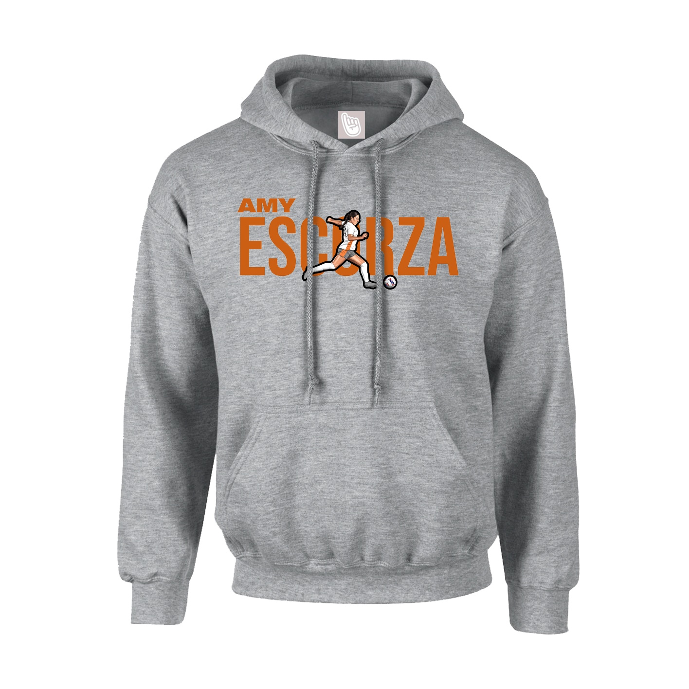 Youth Hoodie — Player Name in Grey