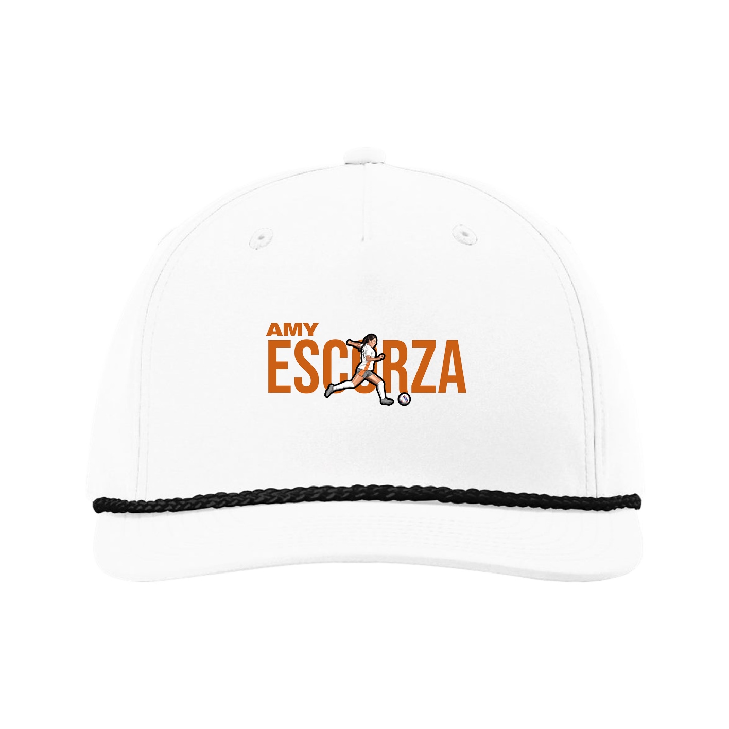 Five-Panel Classic Rope Cap — Player Name in White