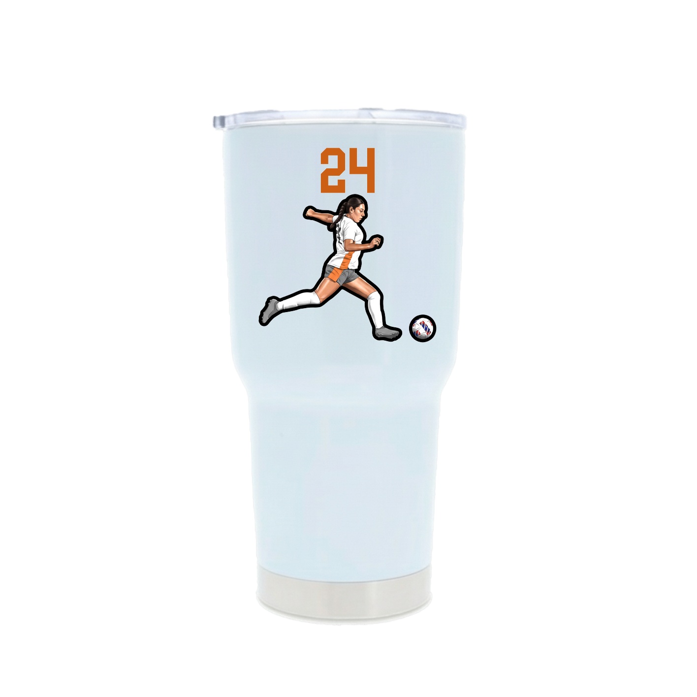30oz Stainless Steel Tumbler — Number Top in White