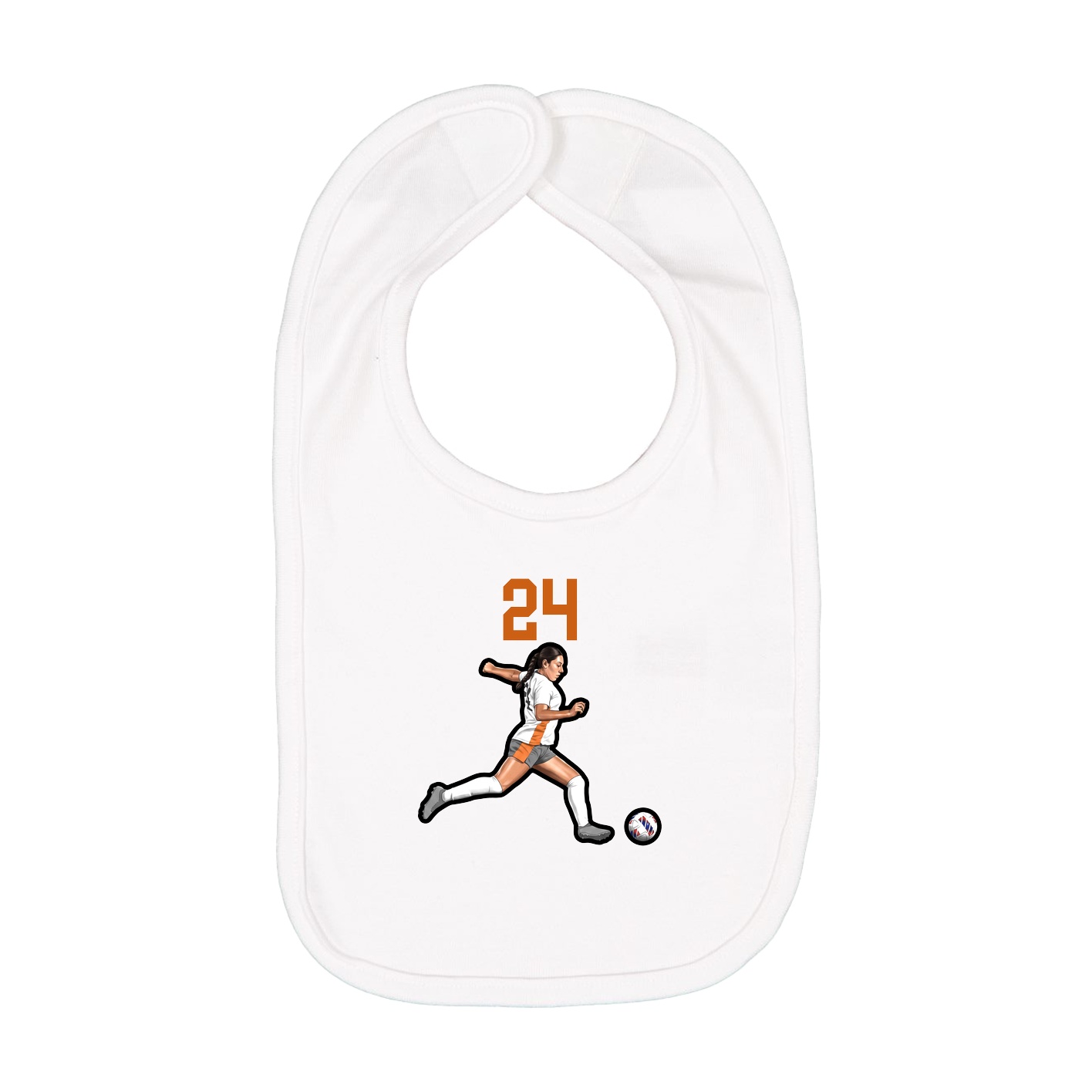 Infant Bib — Number Top in White