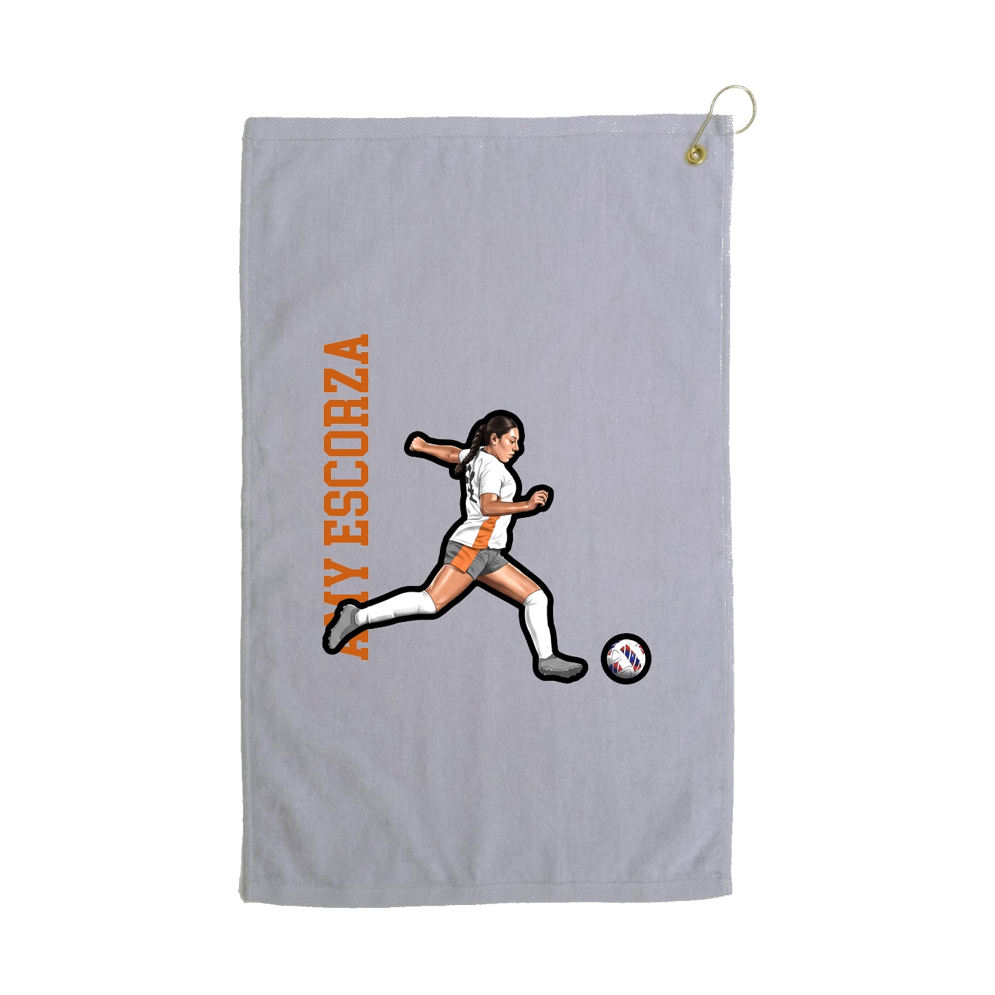 Golf Towel — Name Vertical in Grey