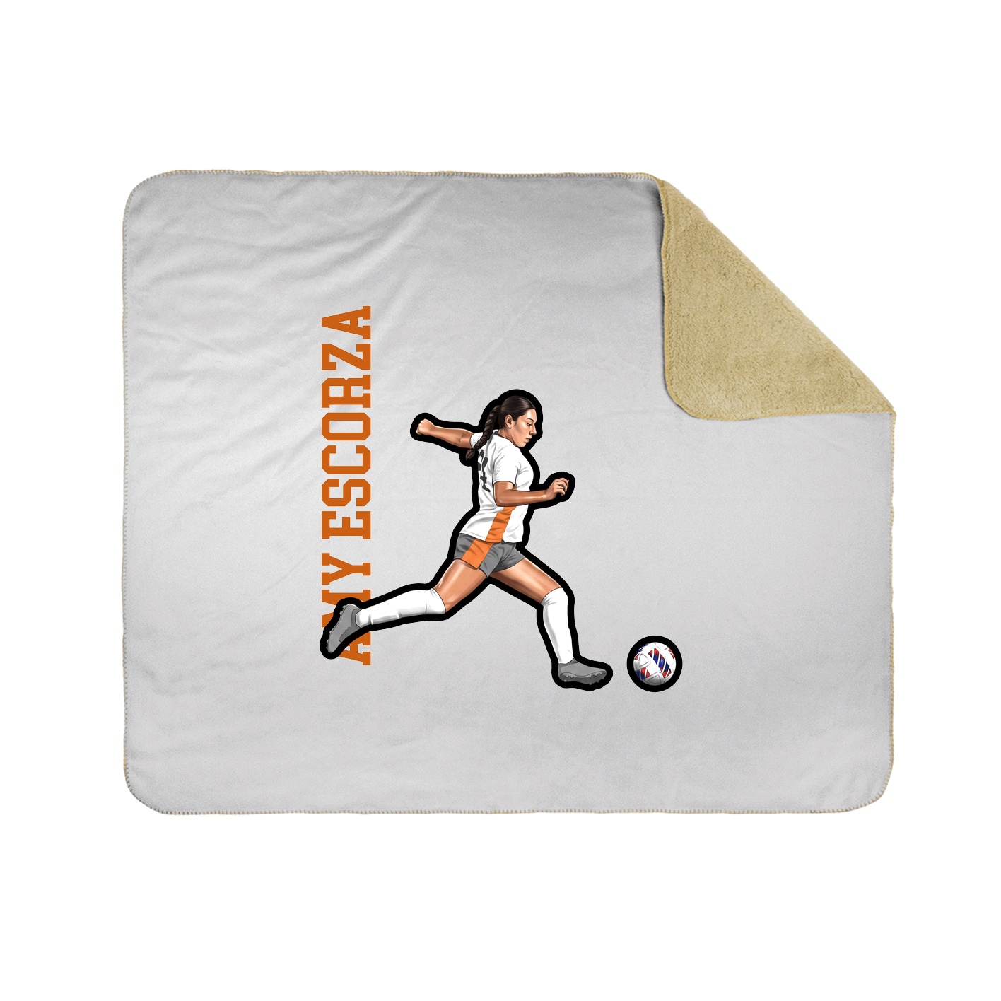 Throw Blanket — Name Vertical in White