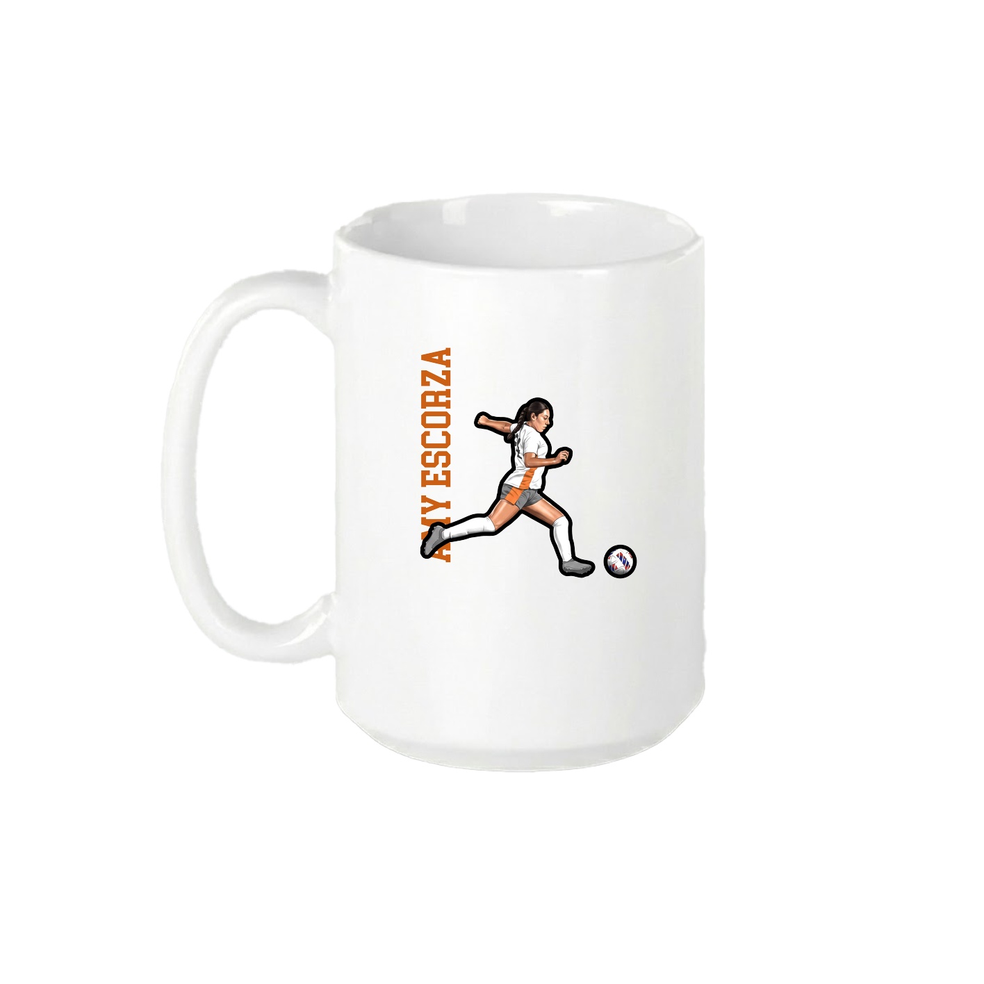 15oz Coffee Mug — Name Vertical in White