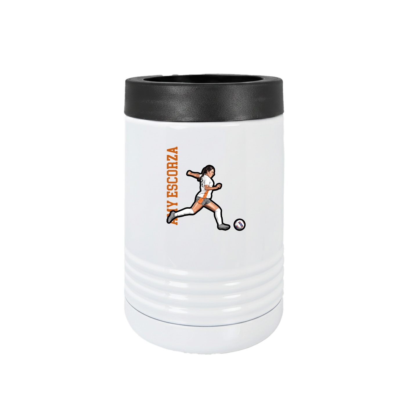Beverage Holder — Name Vertical in White
