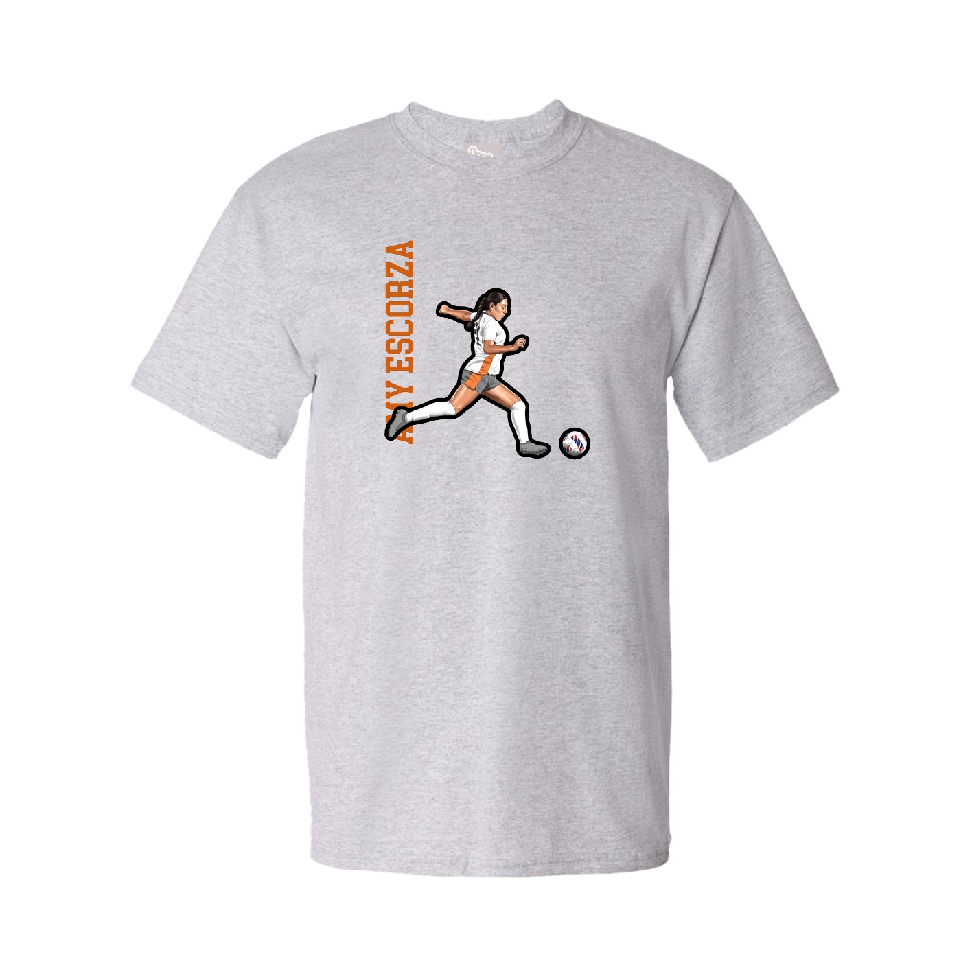 Tee — Name Vertical in Grey