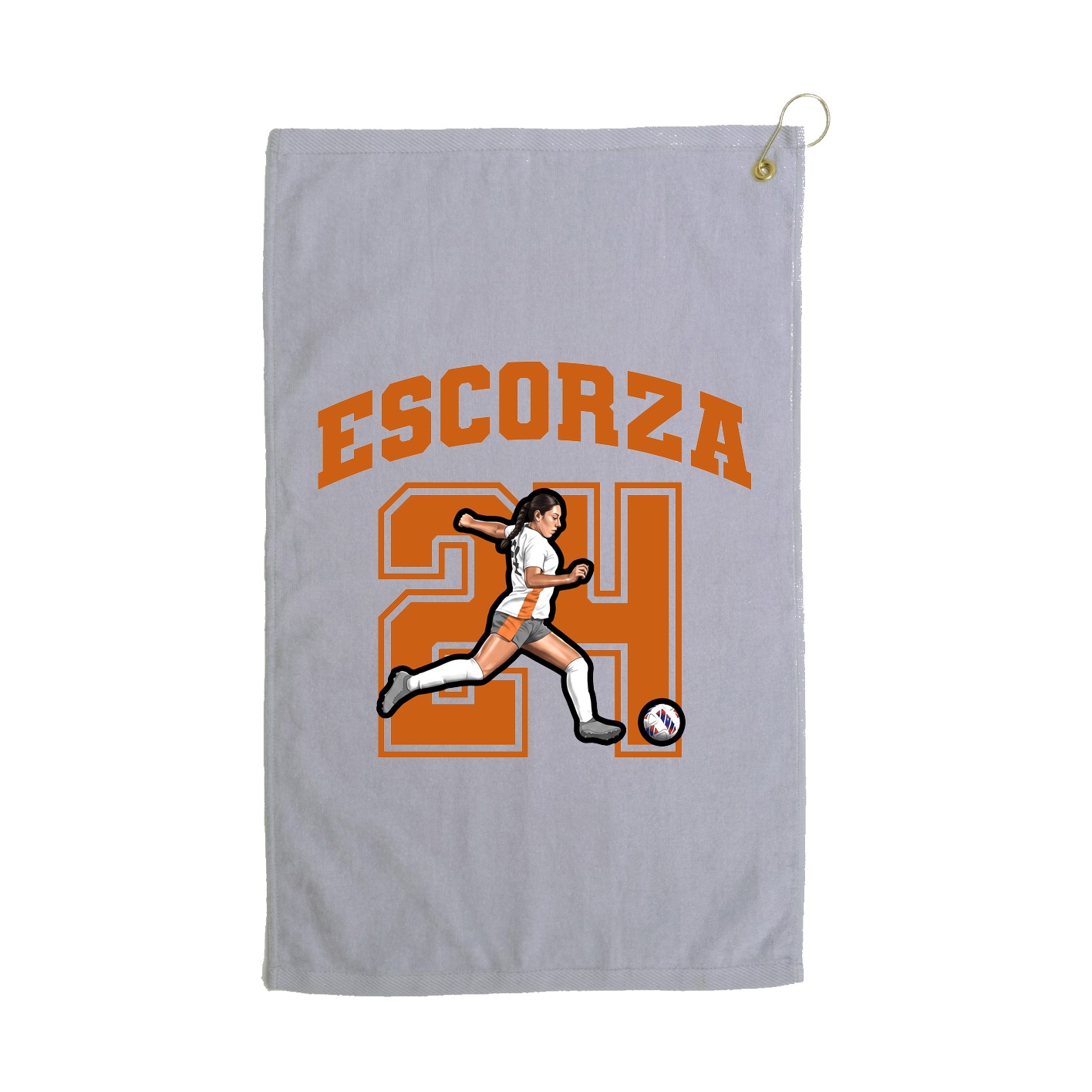 Golf Towel — Number in Grey