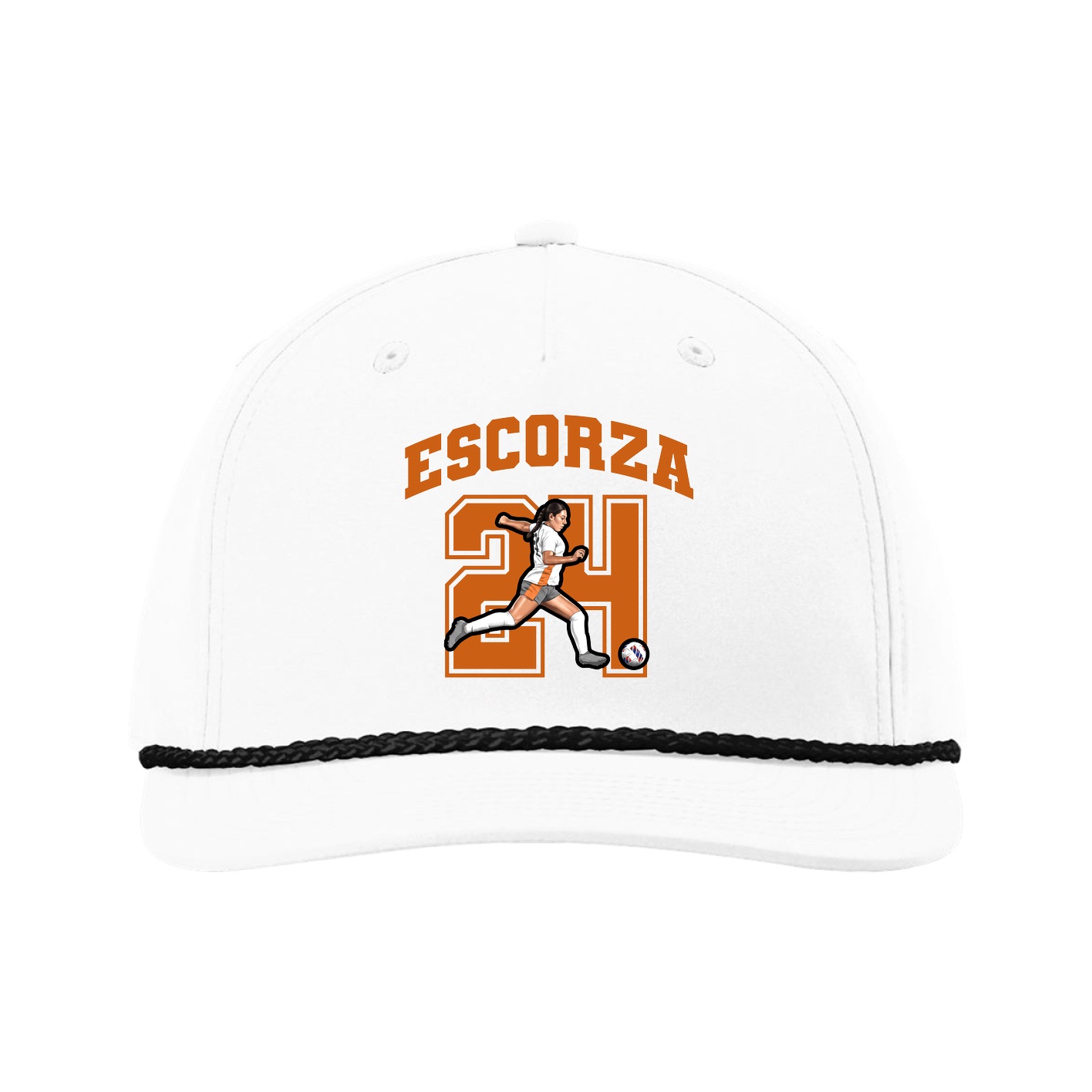Five-Panel Classic Rope Cap — Number in White