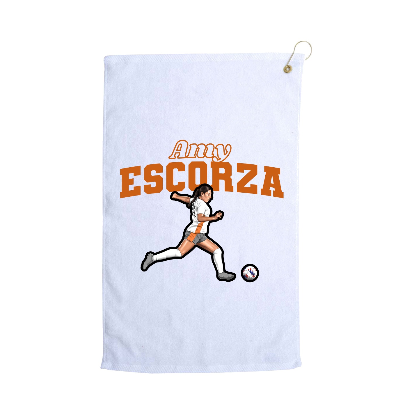 Golf Towel — Name Arch in White